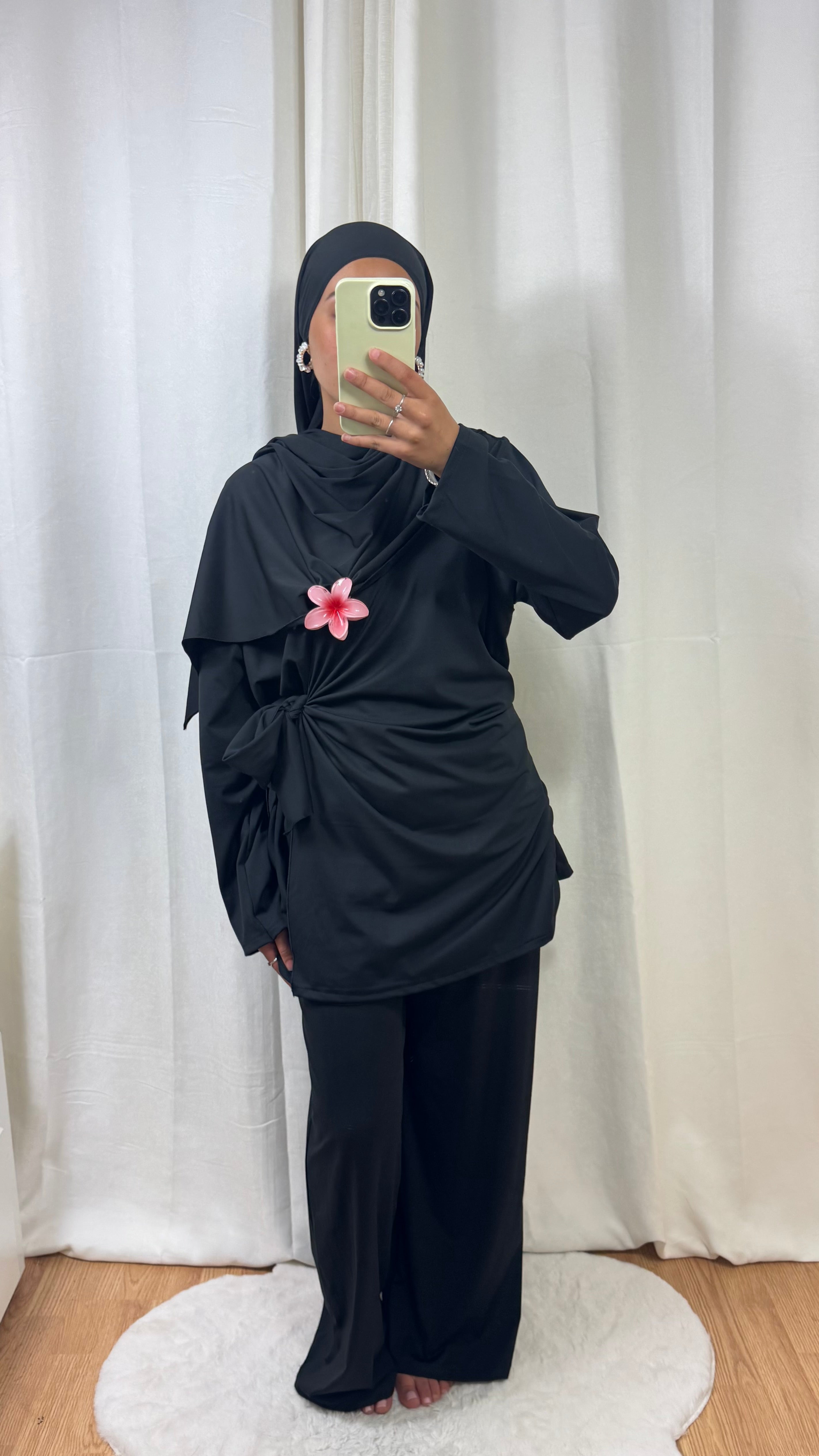 BURKINI À NOUER + HIJAB - NOIR