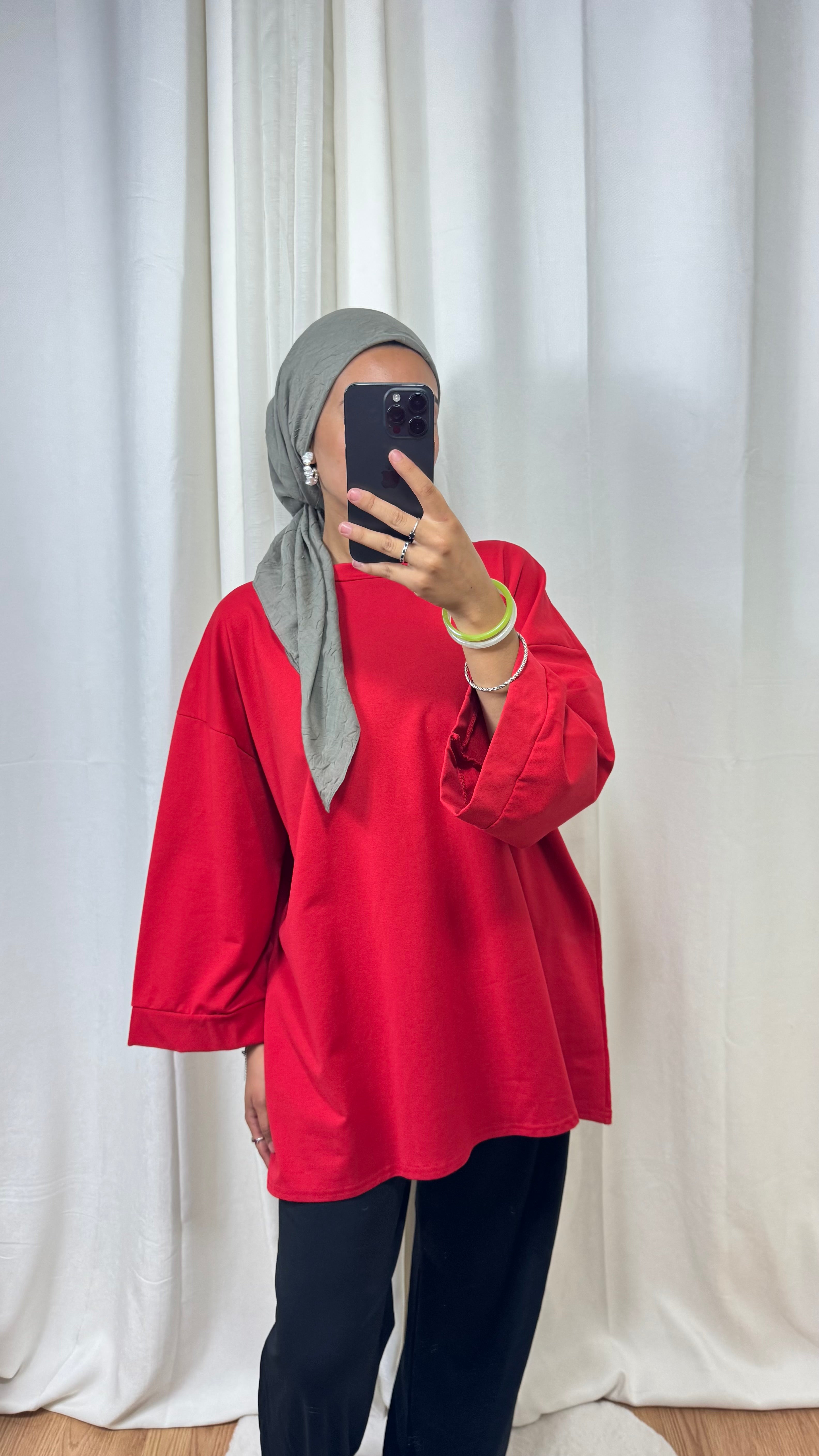 T-SHIRT MANCHE LONGUE - ROUGE