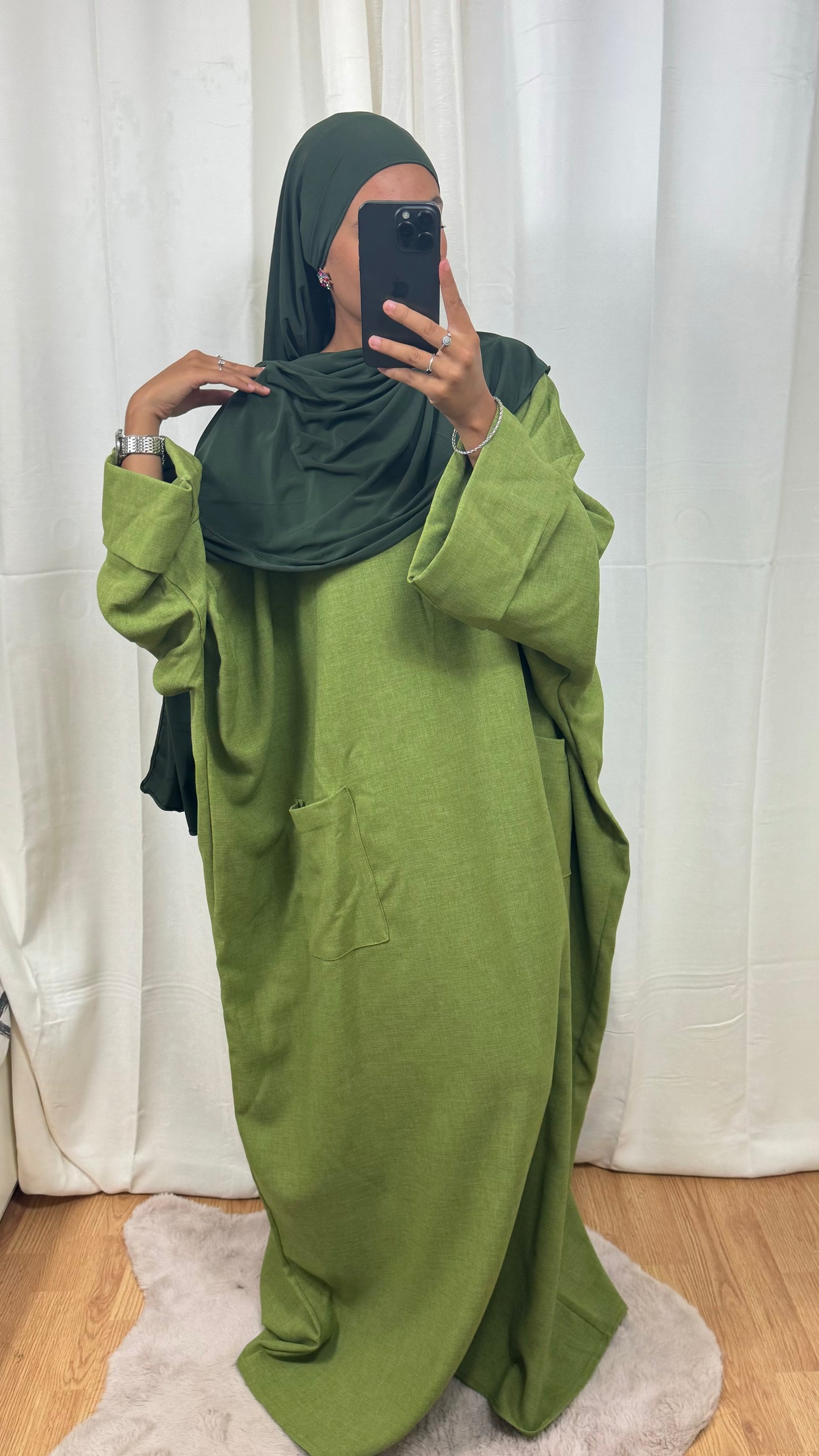 ABAYA AMBRE - VERT ANIS