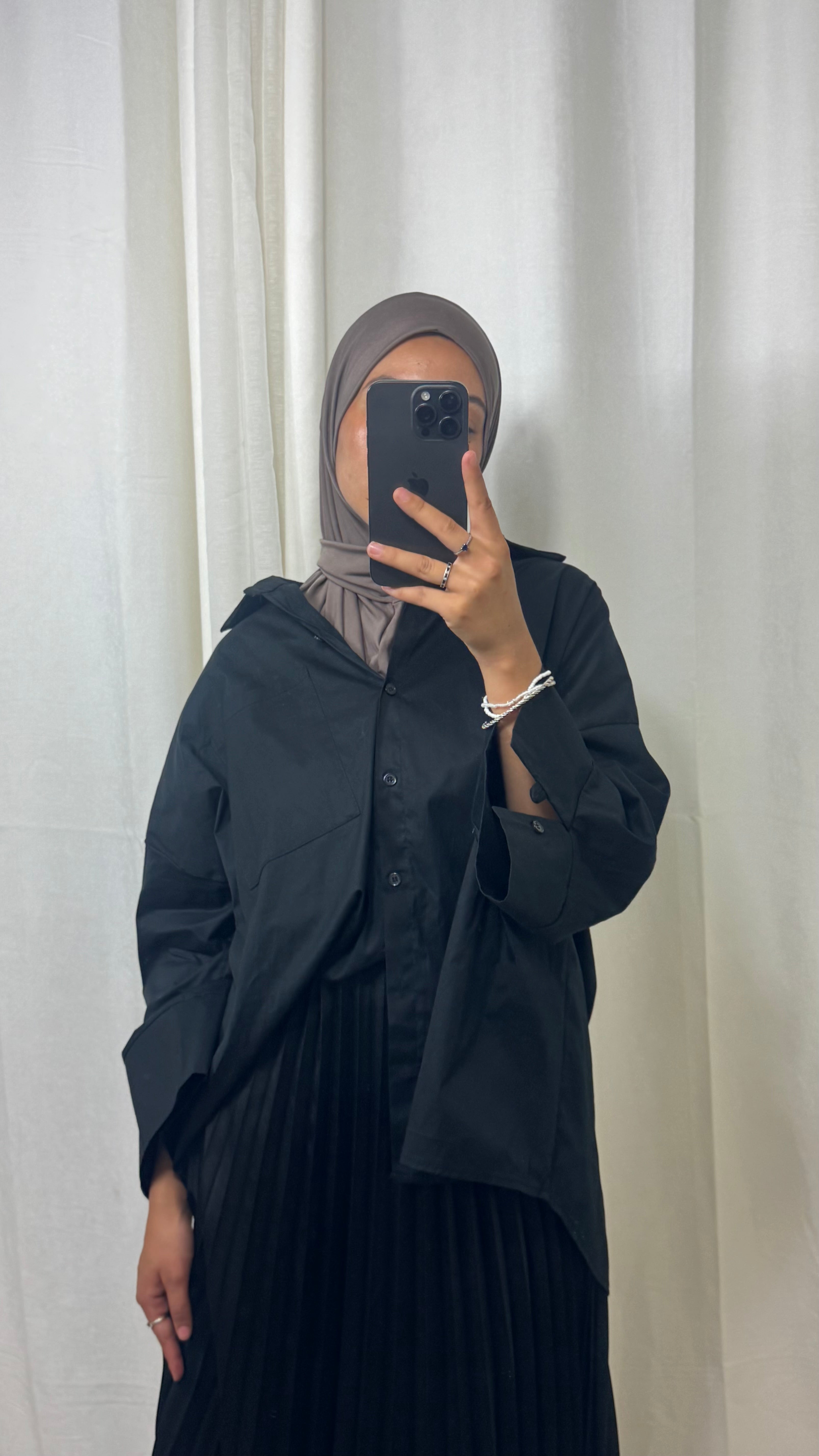 HIJAB À ENFILER JERSEY PREMIUM BOUTON PRESSION - TAUPE