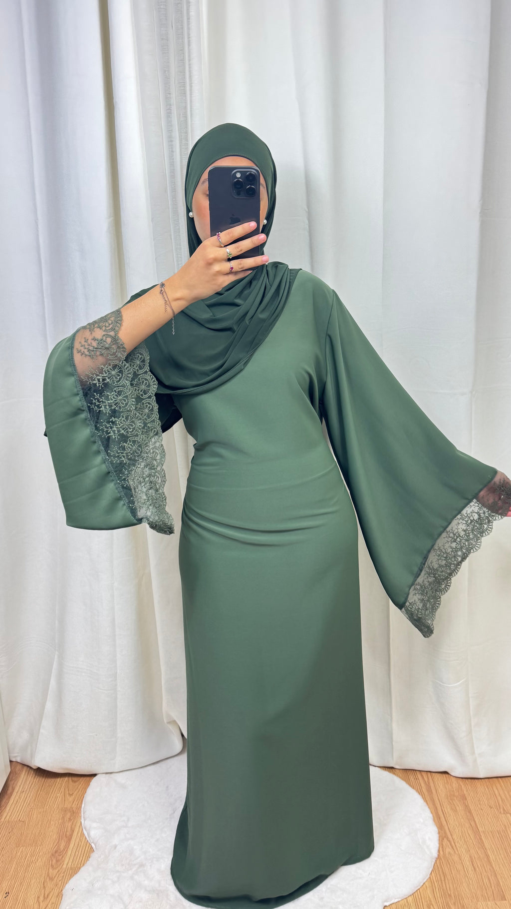 ABAYA DENTELLE - KAKI