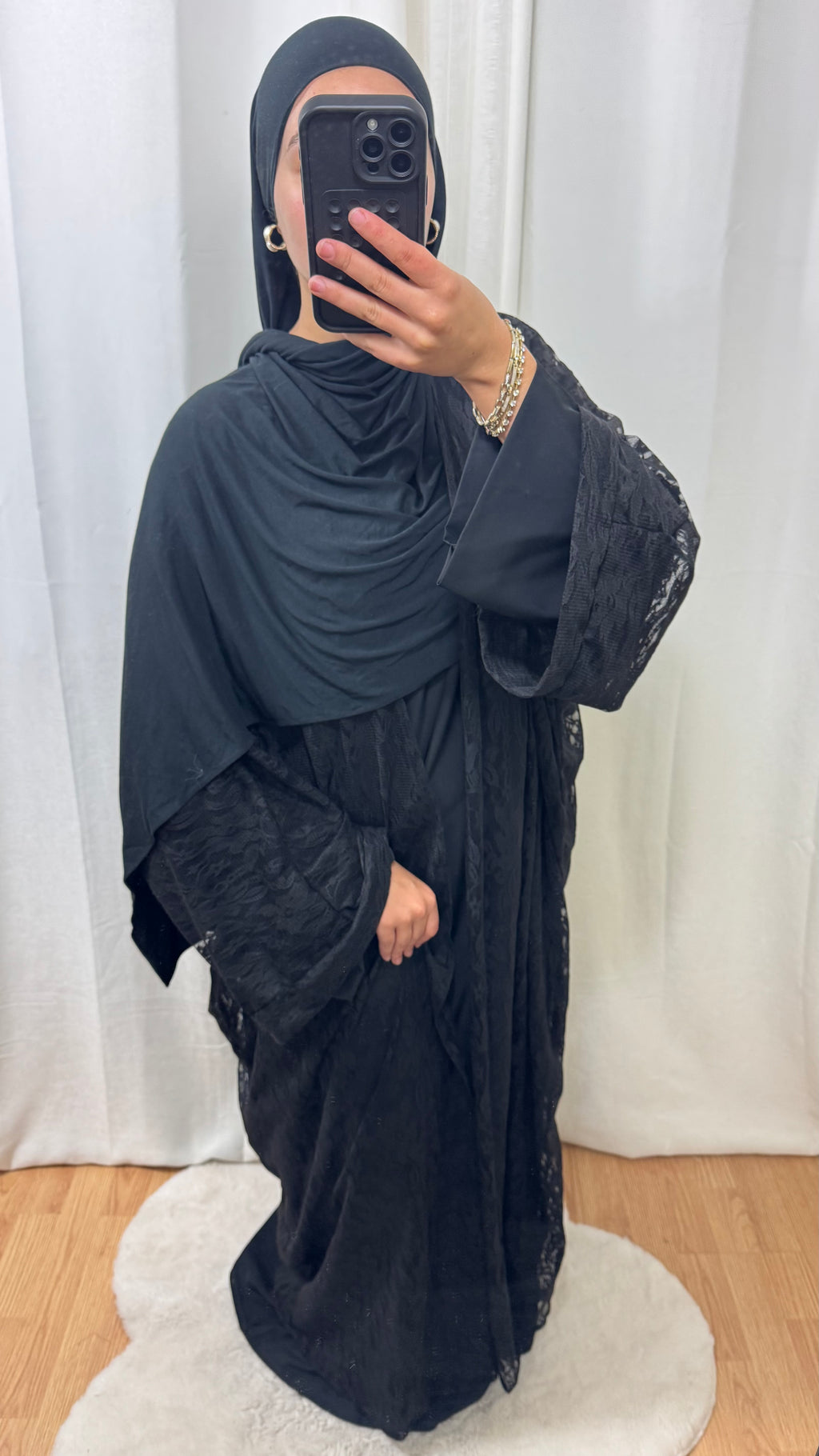 CRÉATION KIMONO DENTELLE - NOIR