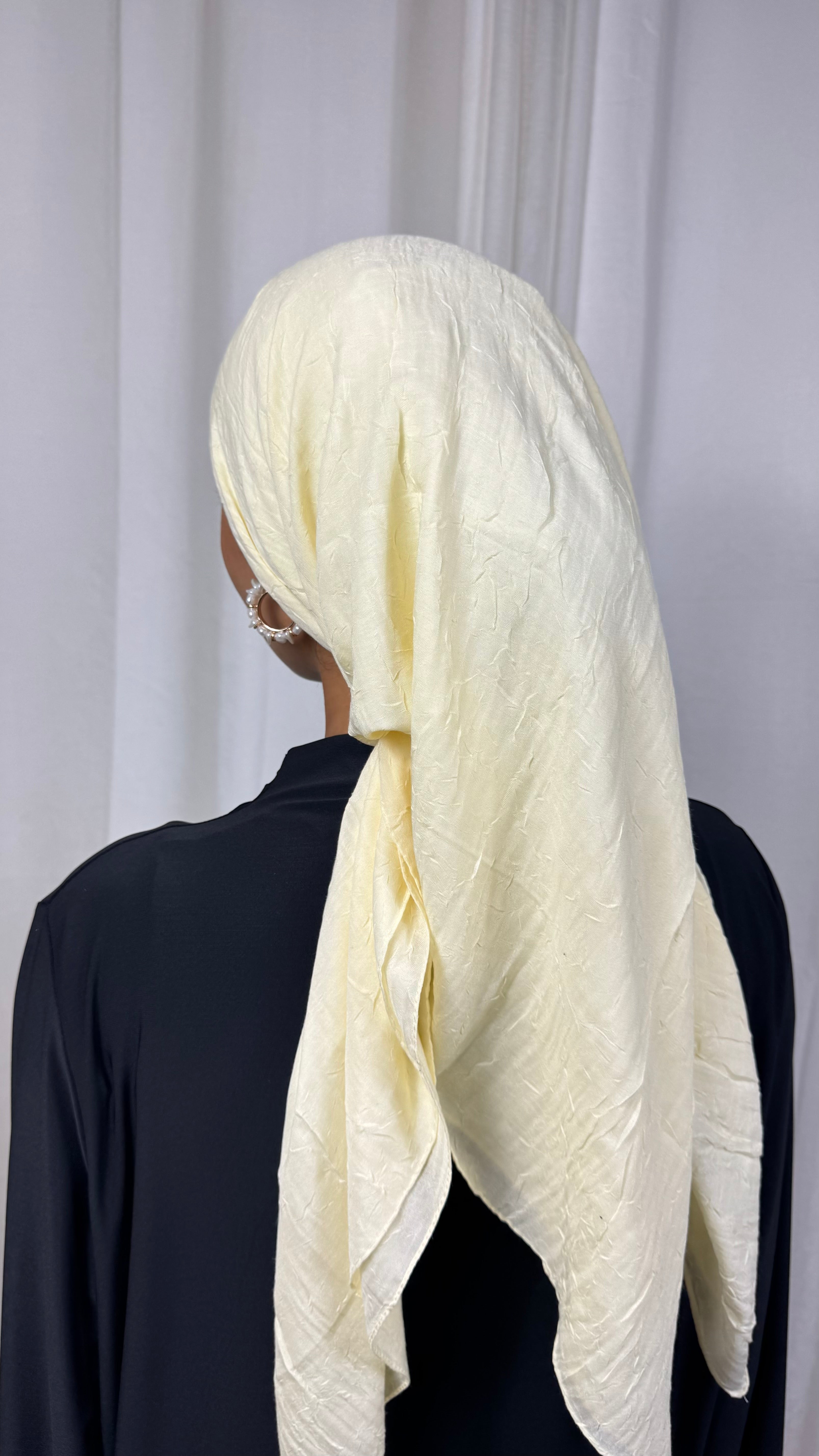 CARRÉ COTON BAMBOO - JAUNE PÂLE