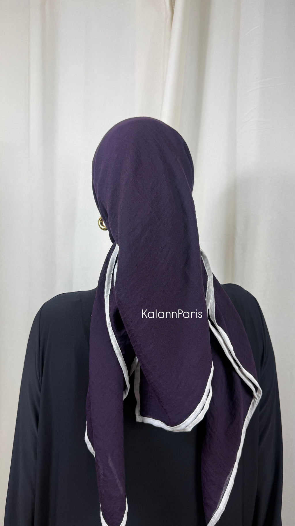CARRÉ COTON BICOLORE - VIOLET BLANC
