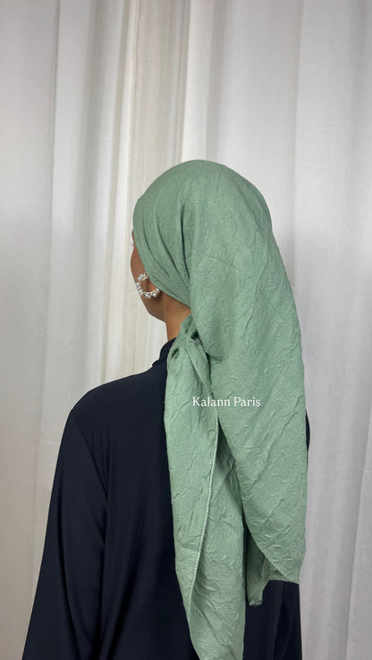 CARRÉ COTON BAMBOO - VERT D’EAU