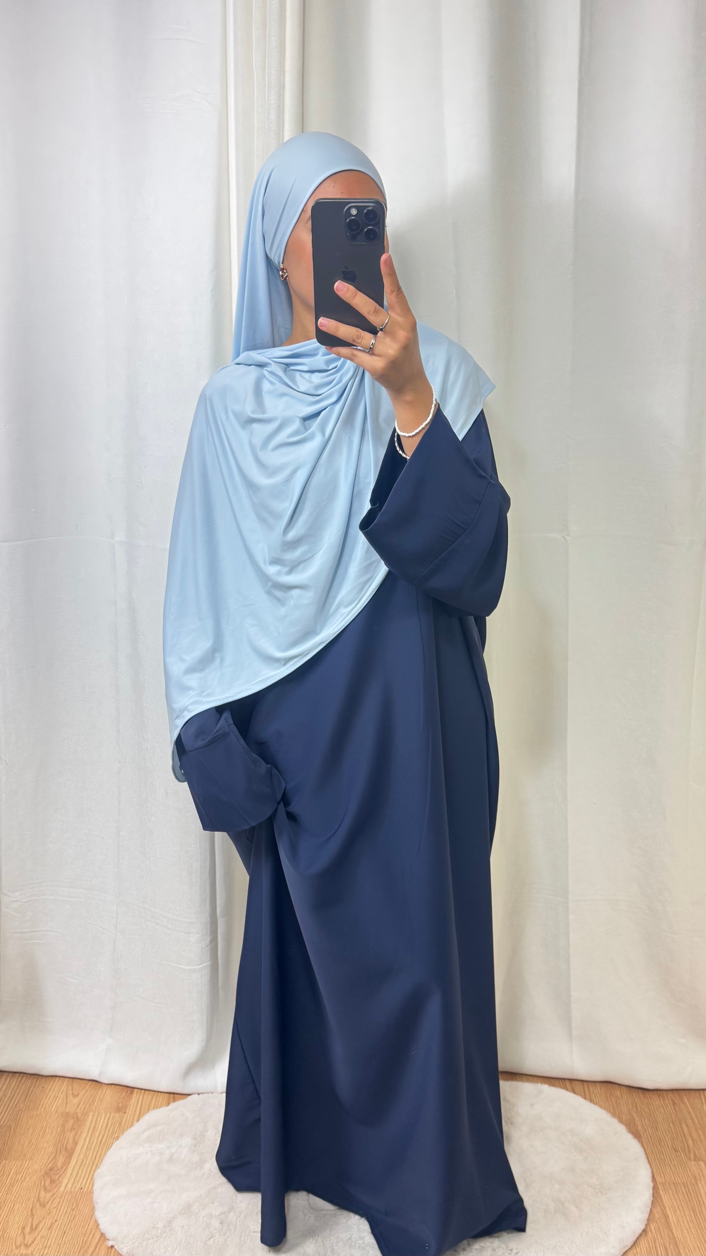 HIJAB JERSEY PREMIUM  - BLEU CIEL