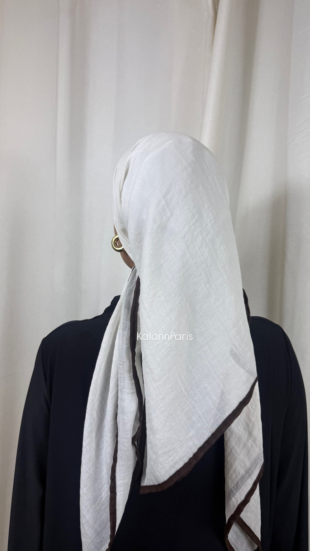 CARRÉ COTON BICOLORE - BLANC MARRON