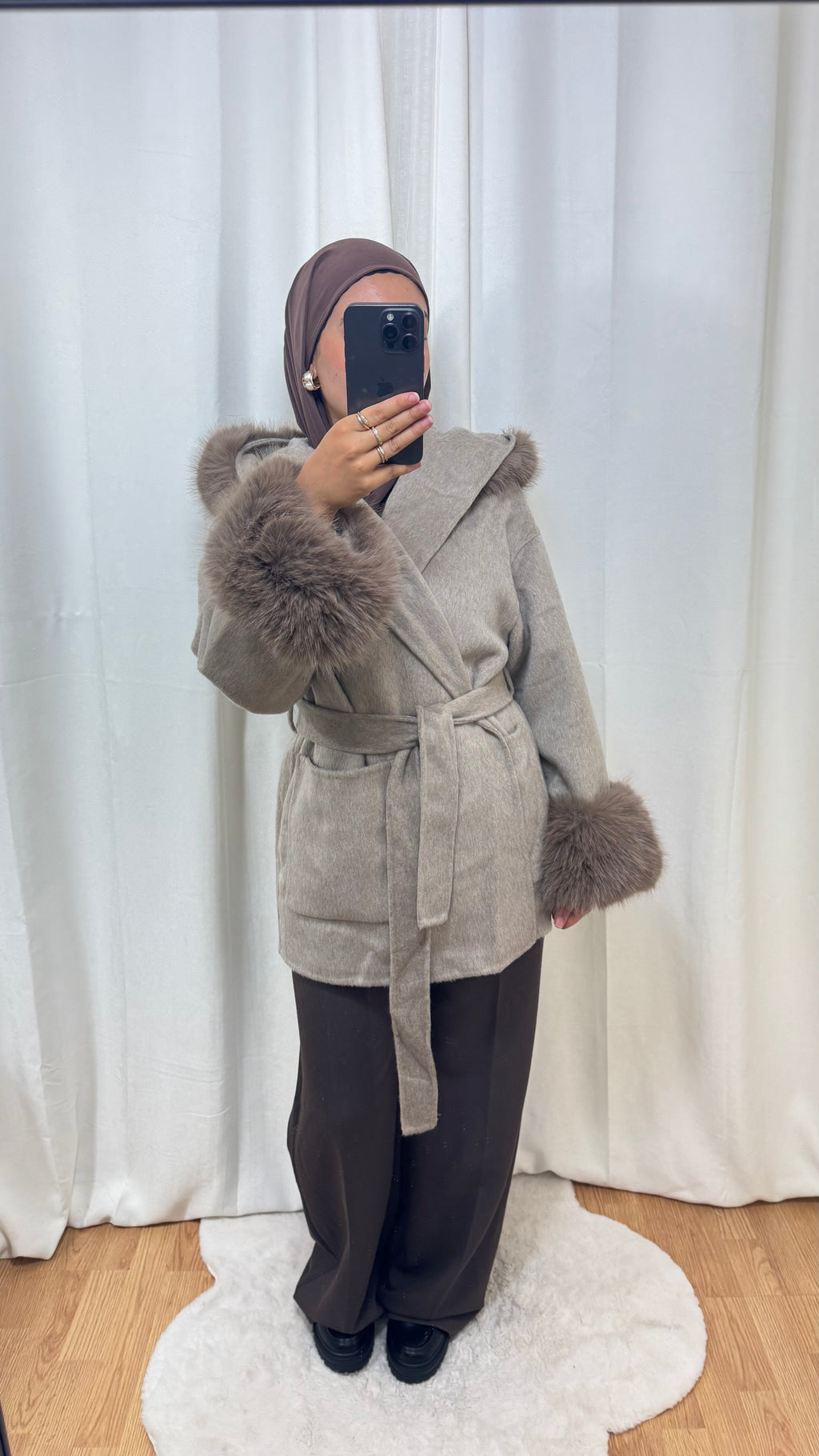 MANTEAU EN LAINE - BEIGE