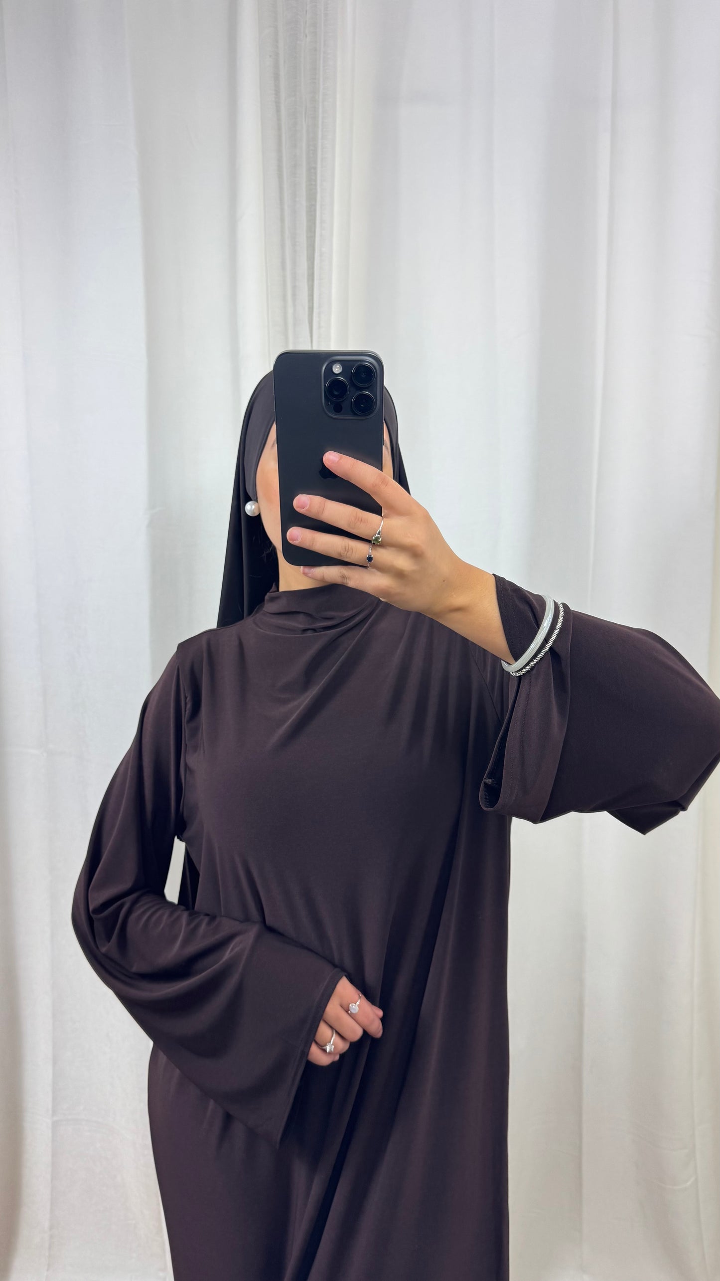 ABAYA JERSEY PREMIUM DE LUXE - MARRON