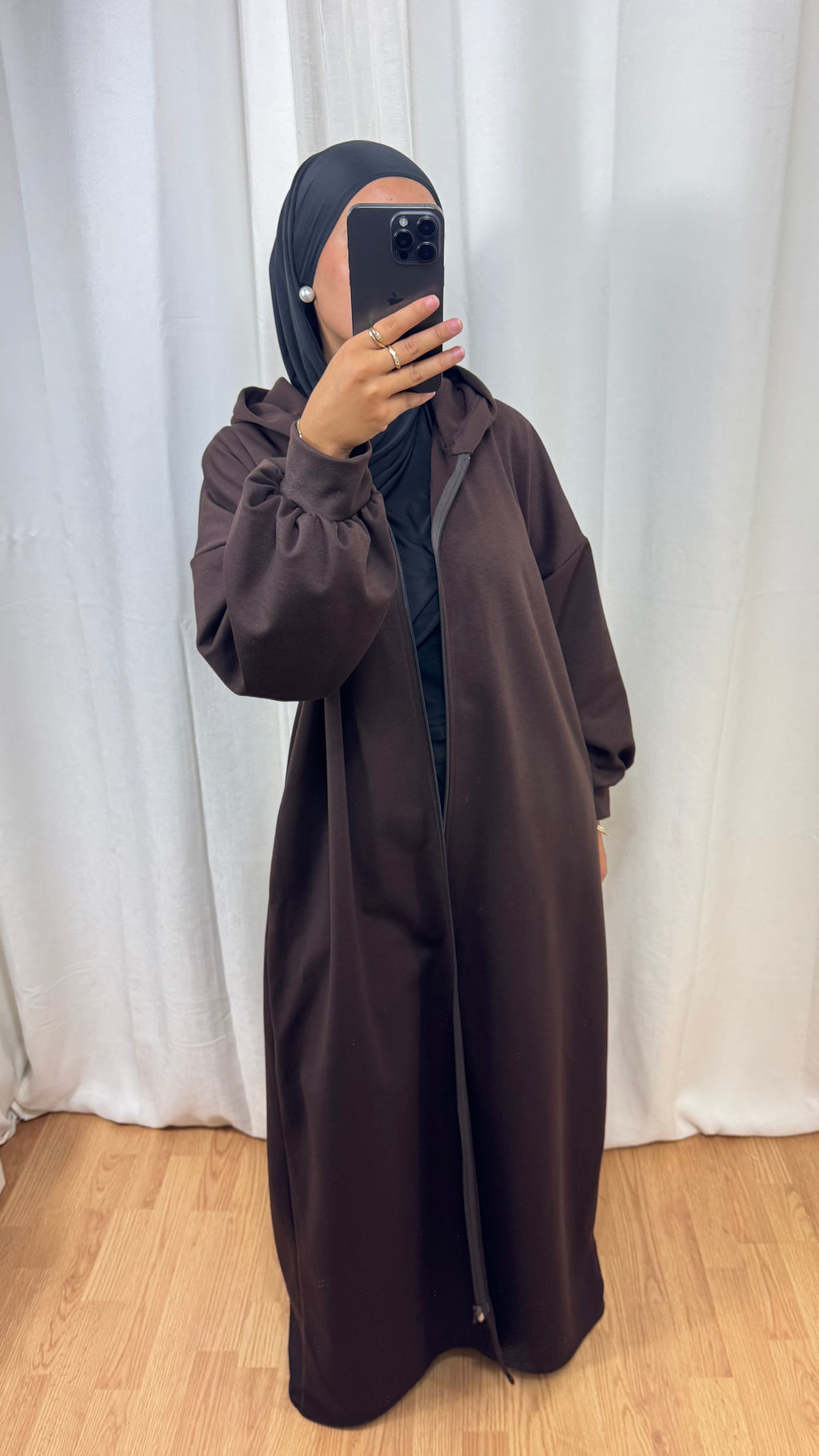LONG GILET - CHOCOLAT