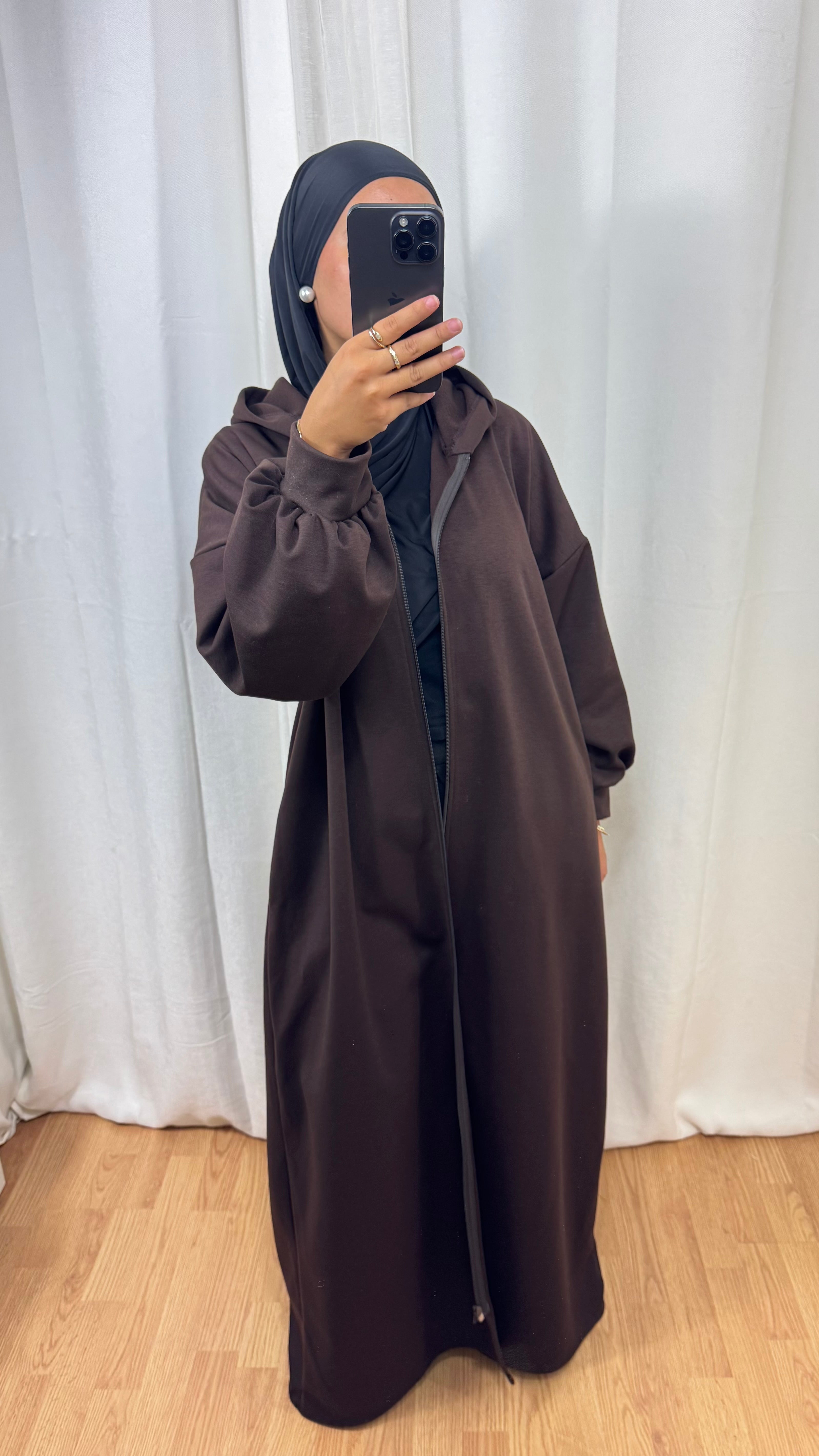 LONG GILET - CHOCOLAT
