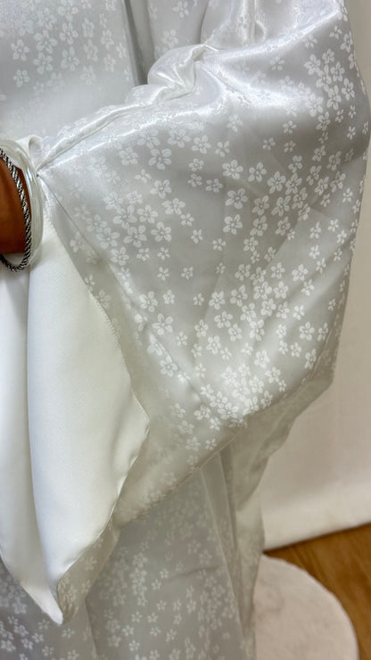 KIMONO CRÉATION FLEUR - BLANC