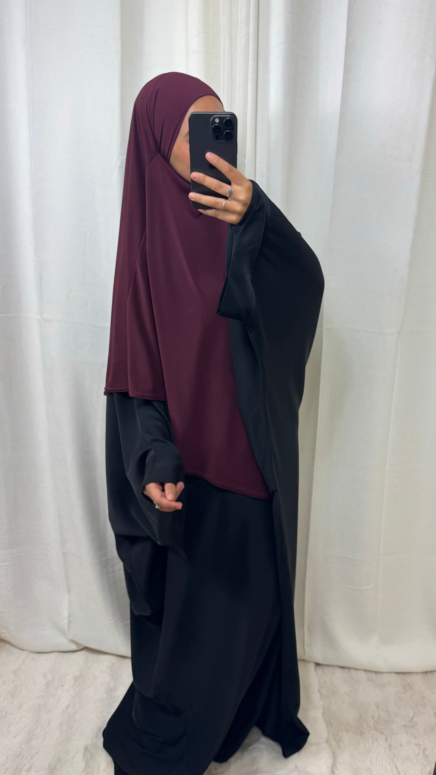 KHIMAR JERSEY LONG - BORDEAUX