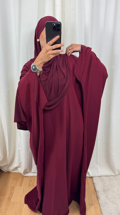 ABAYA SAOUDIENNE ELEGANCE - BORDEAUX