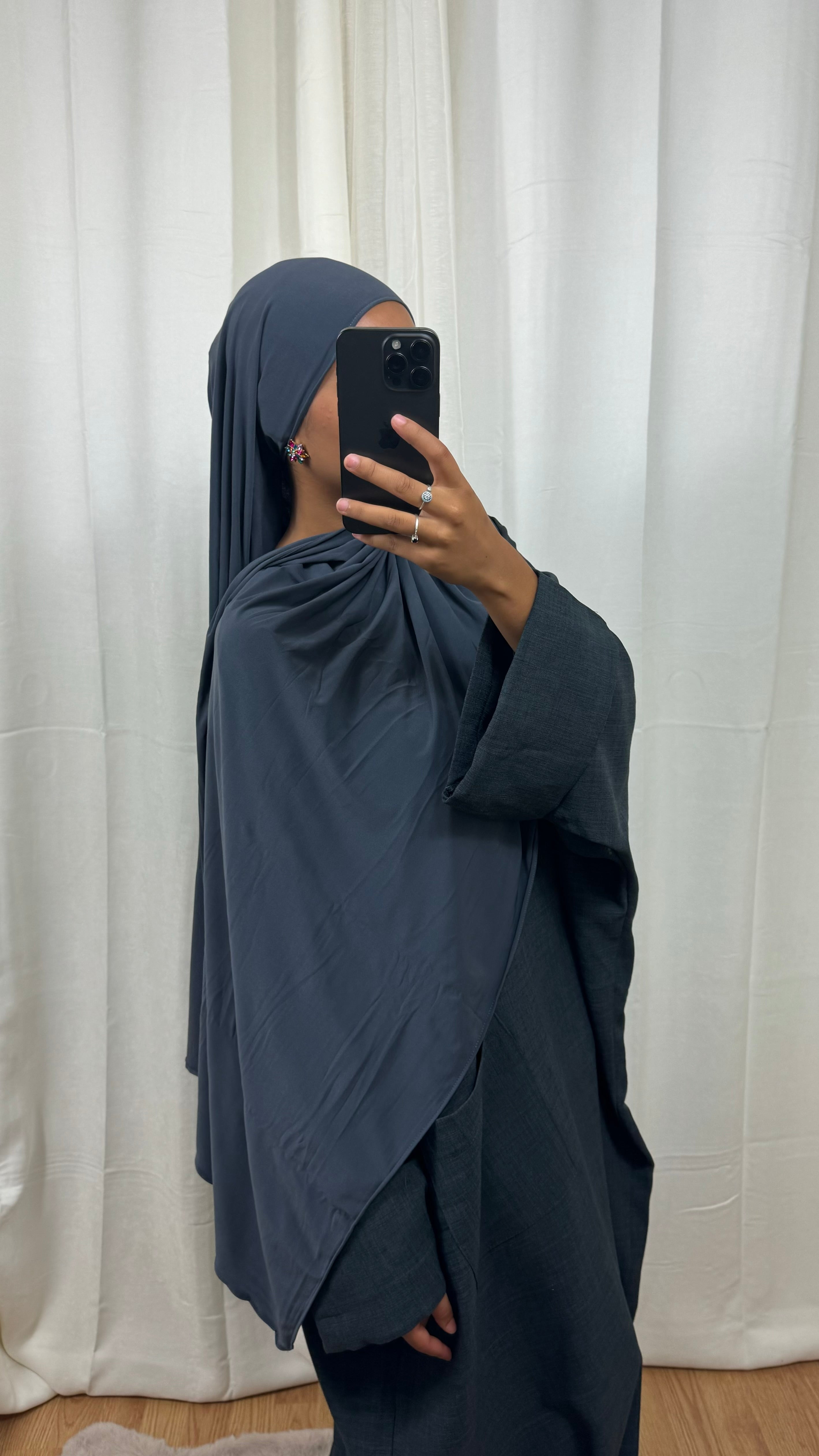 HIJAB JERSEY PREMIUM - GRIS ANTRACITE
