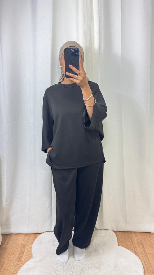 ENSEMBLE JOGGING OVERSIZE - MARRON FONCÉ
