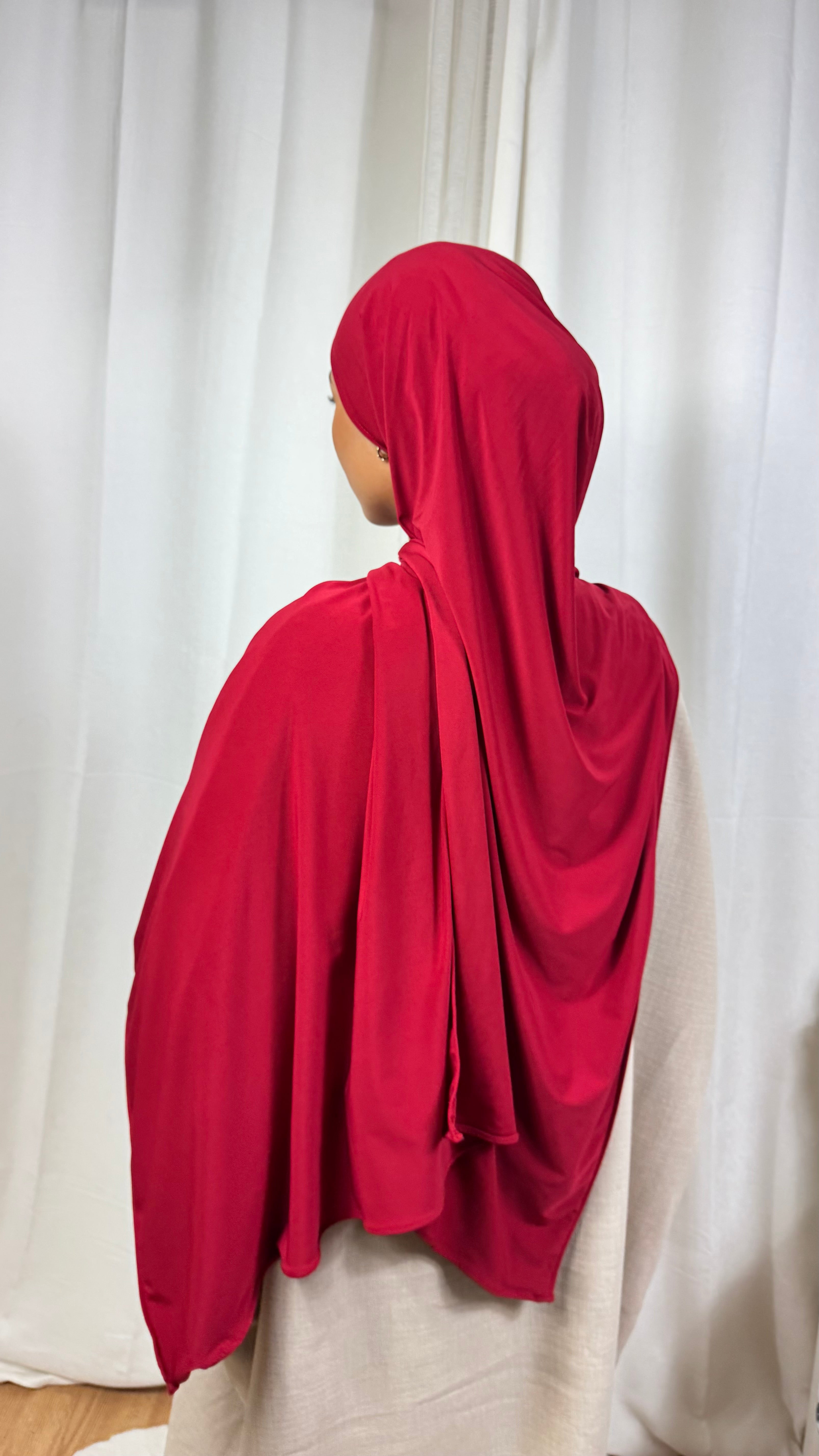 HIJAB JERSEY PREMIUM - ROUGE