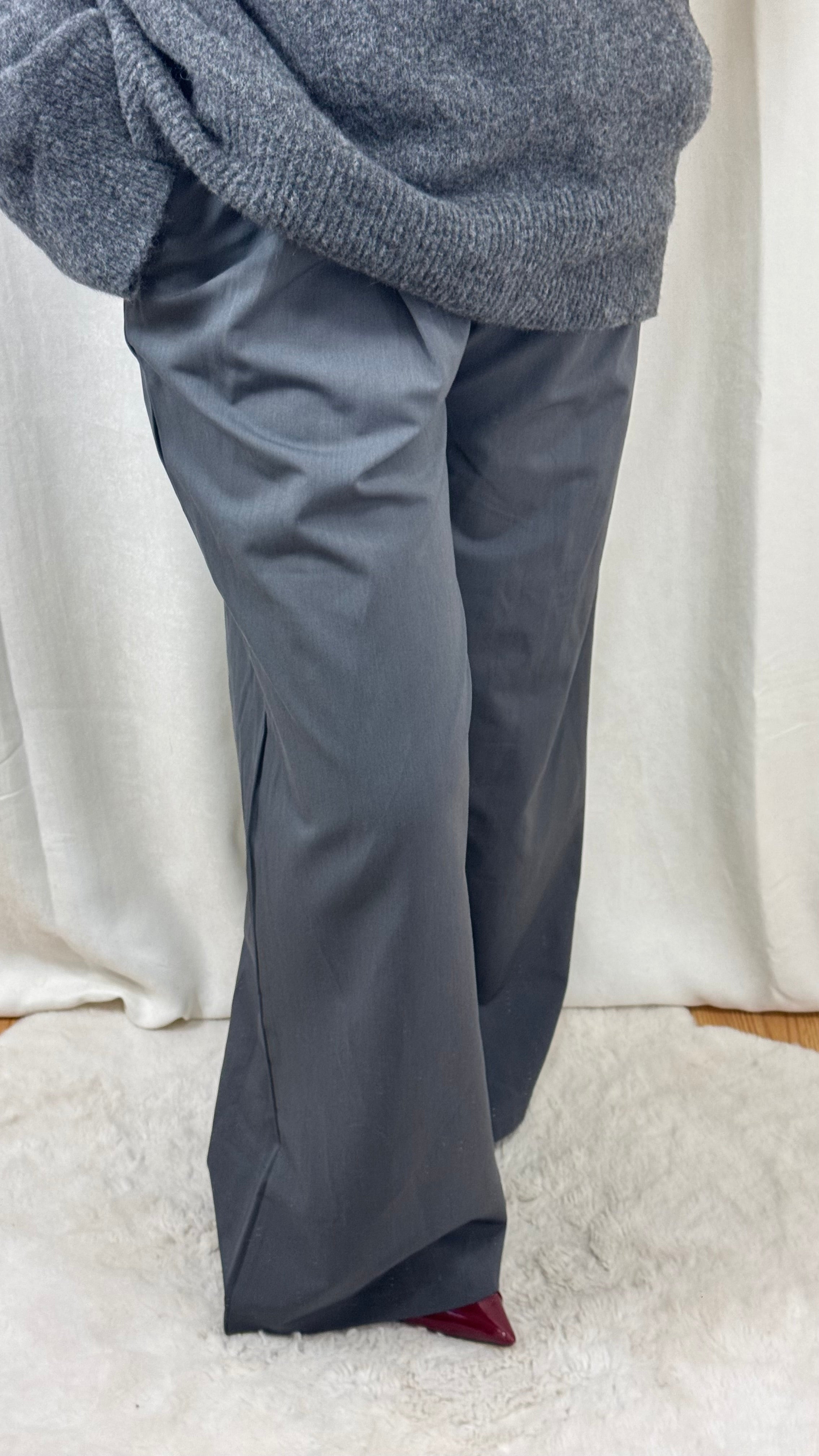 PANTALON À PINCE - GRIS ANTHRACITE