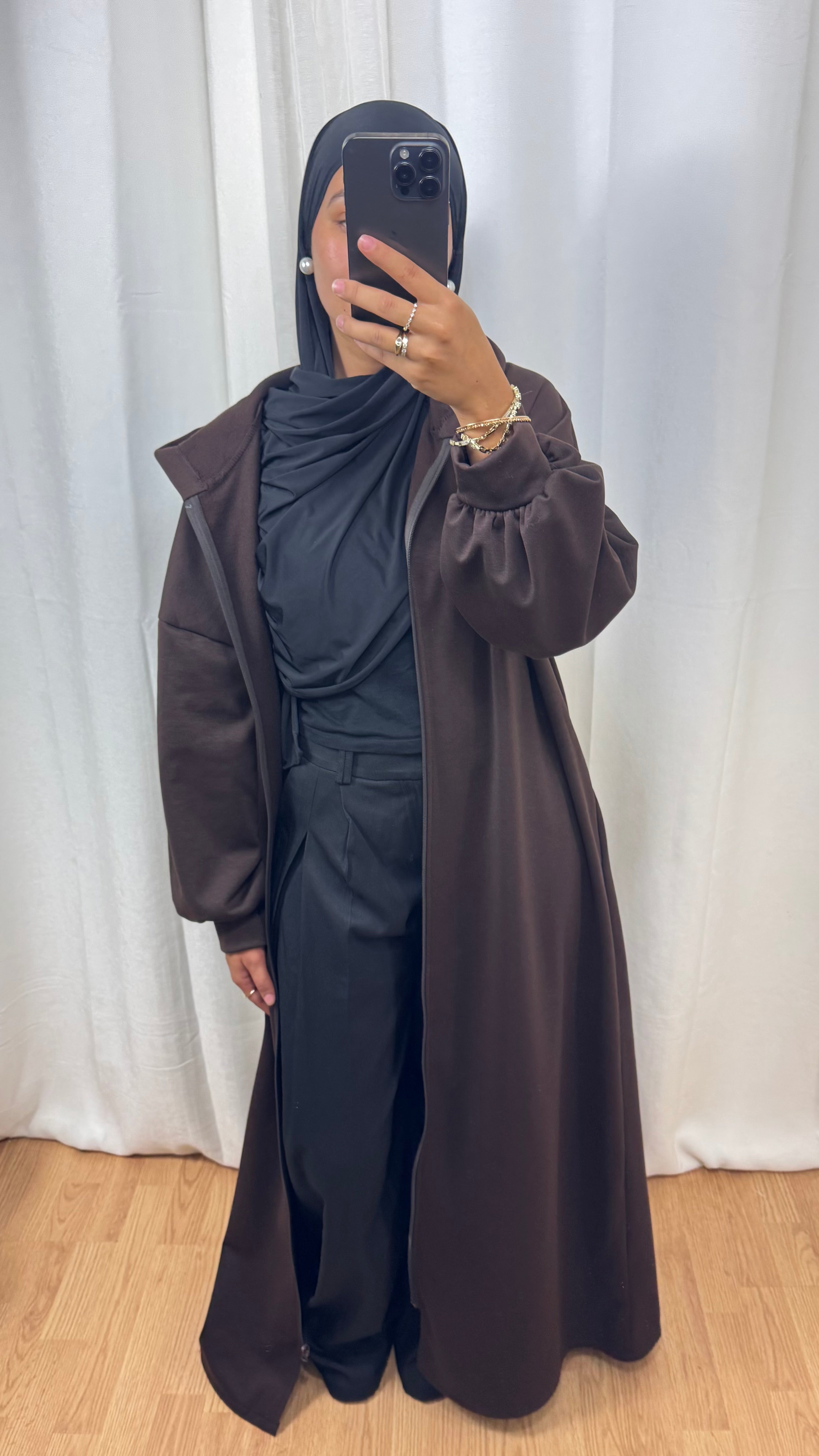 LONG GILET - CHOCOLAT