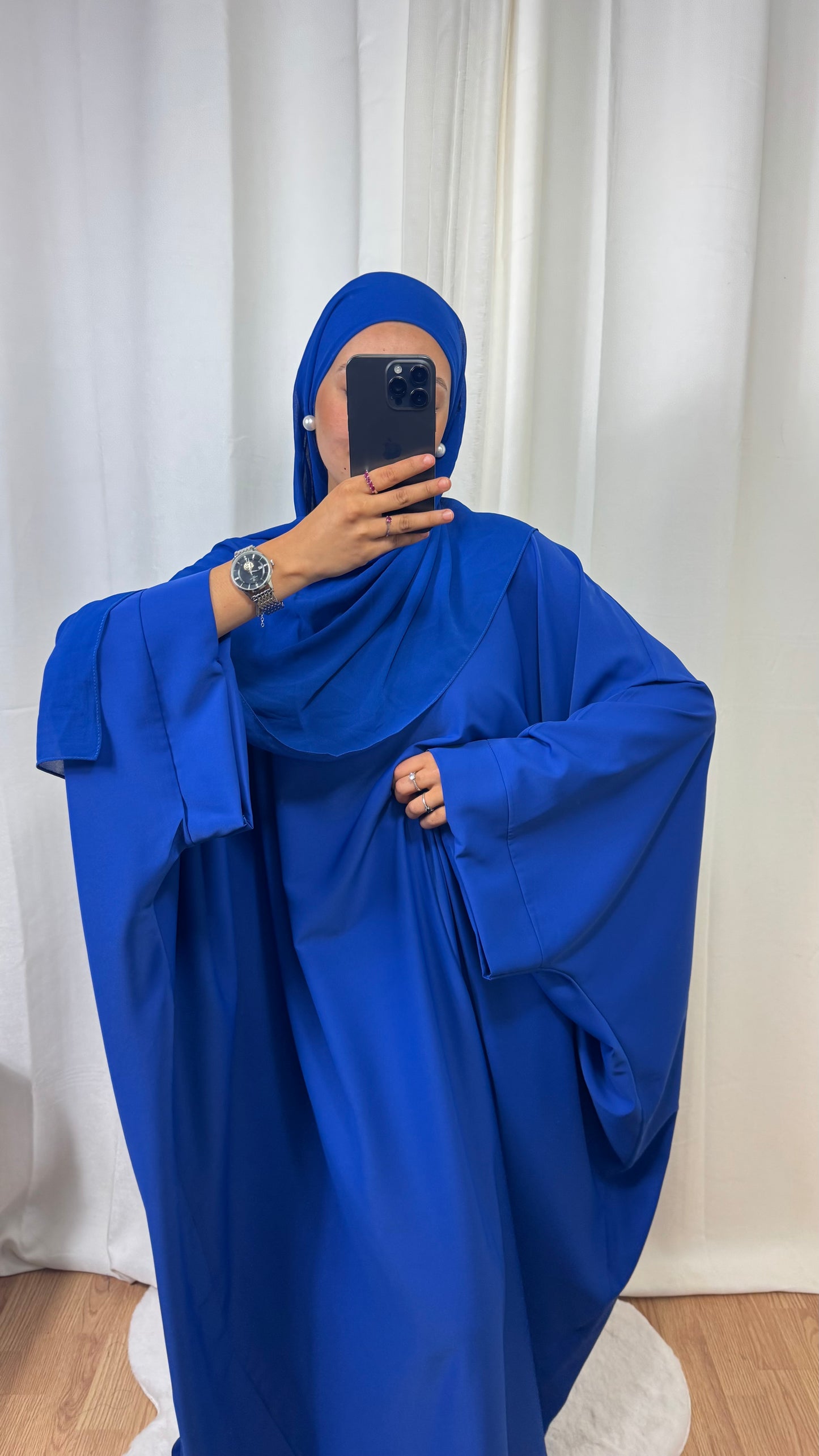 ABAYA SAOUDIENNE ELEGANCE - BLEU ROI