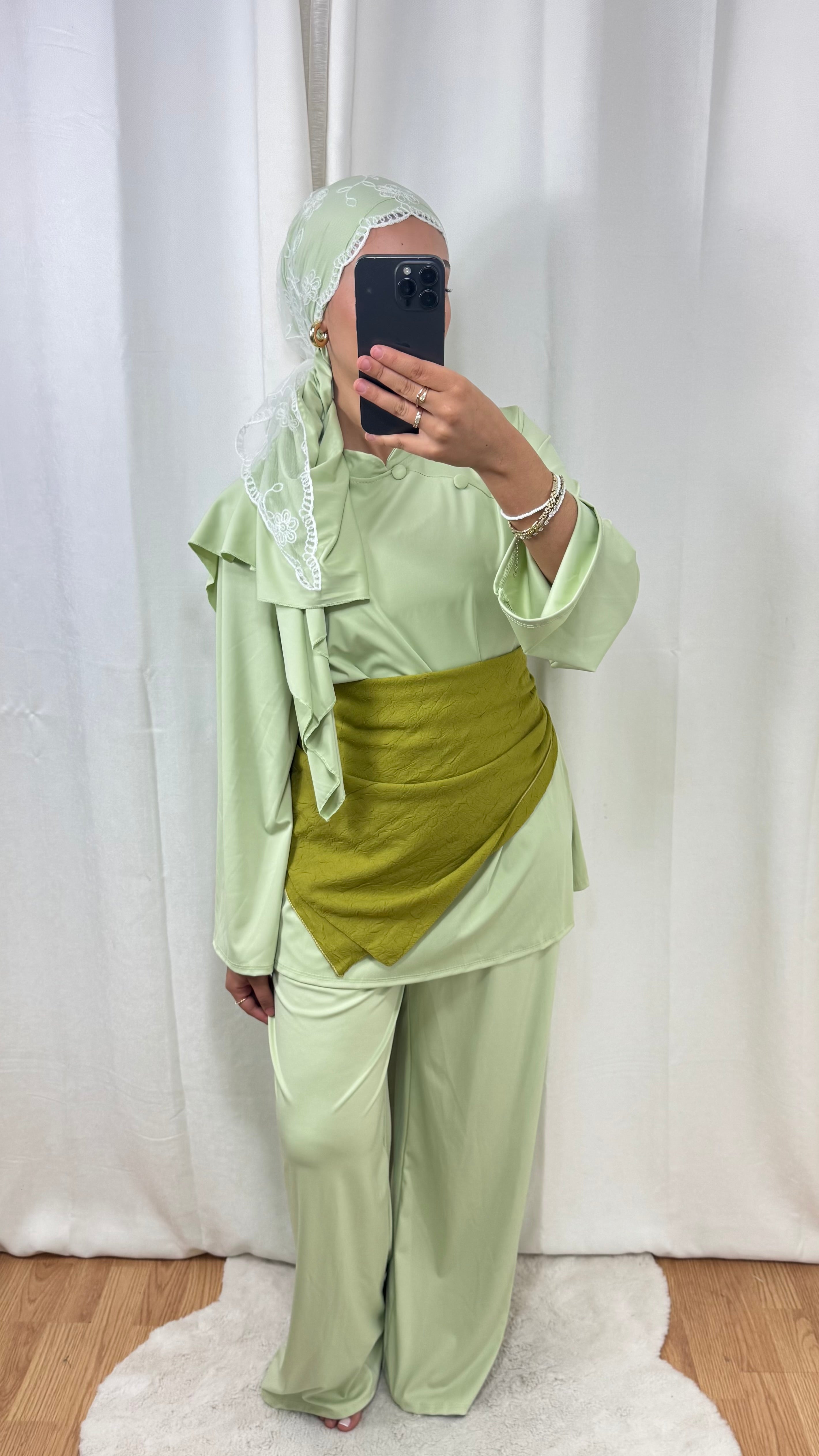 BURKINI COL MÂO + HIJAB - VERT D’EAU