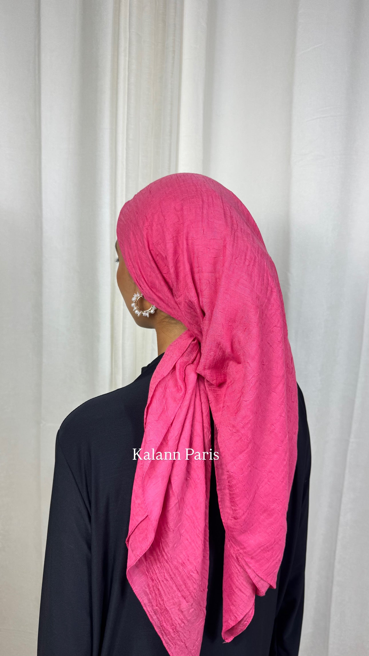 CARRÉ COTON BAMBOO - ROSE FUSHIA