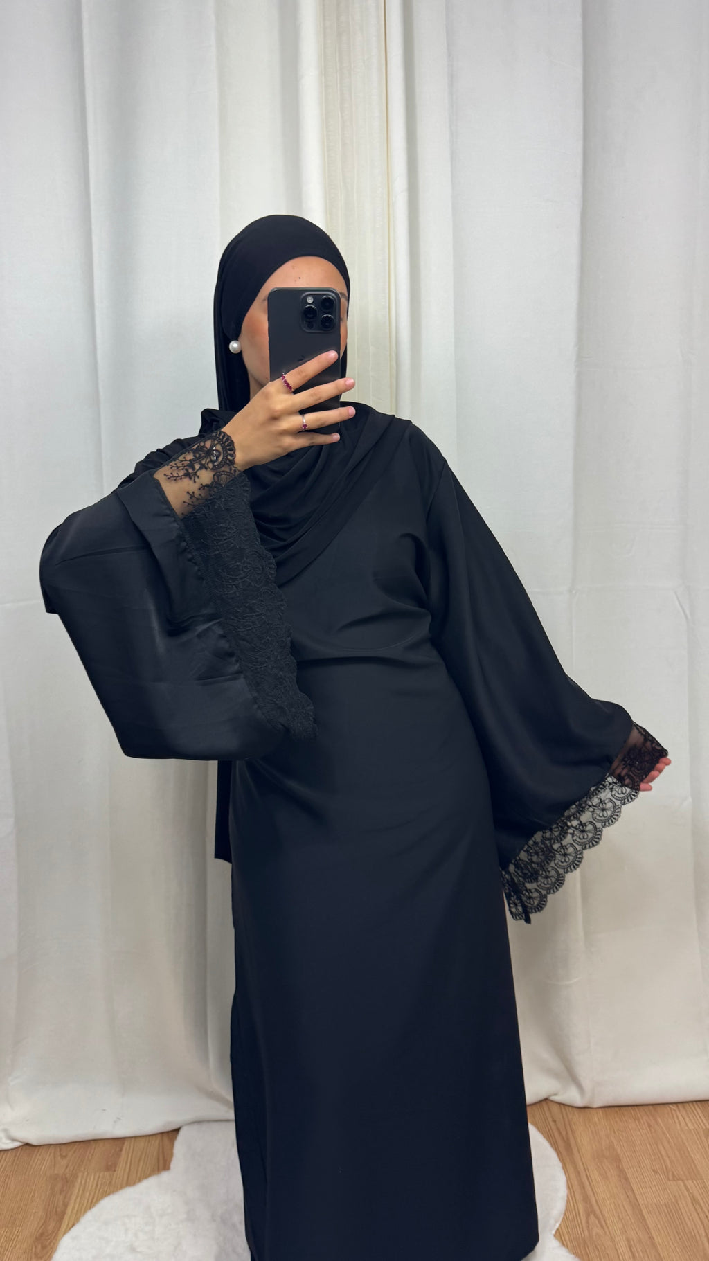 ABAYA DENTELLE - NOIR