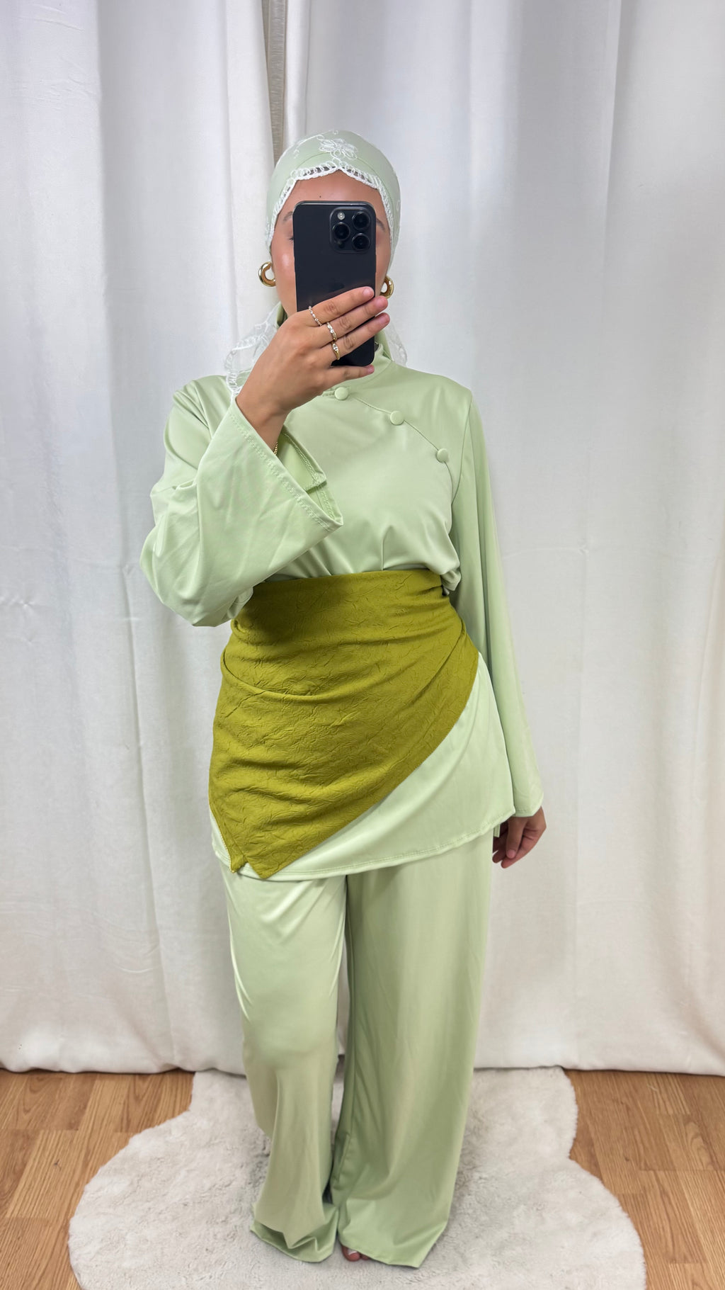 BURKINI COL MÂO + HIJAB - VERT D’EAU