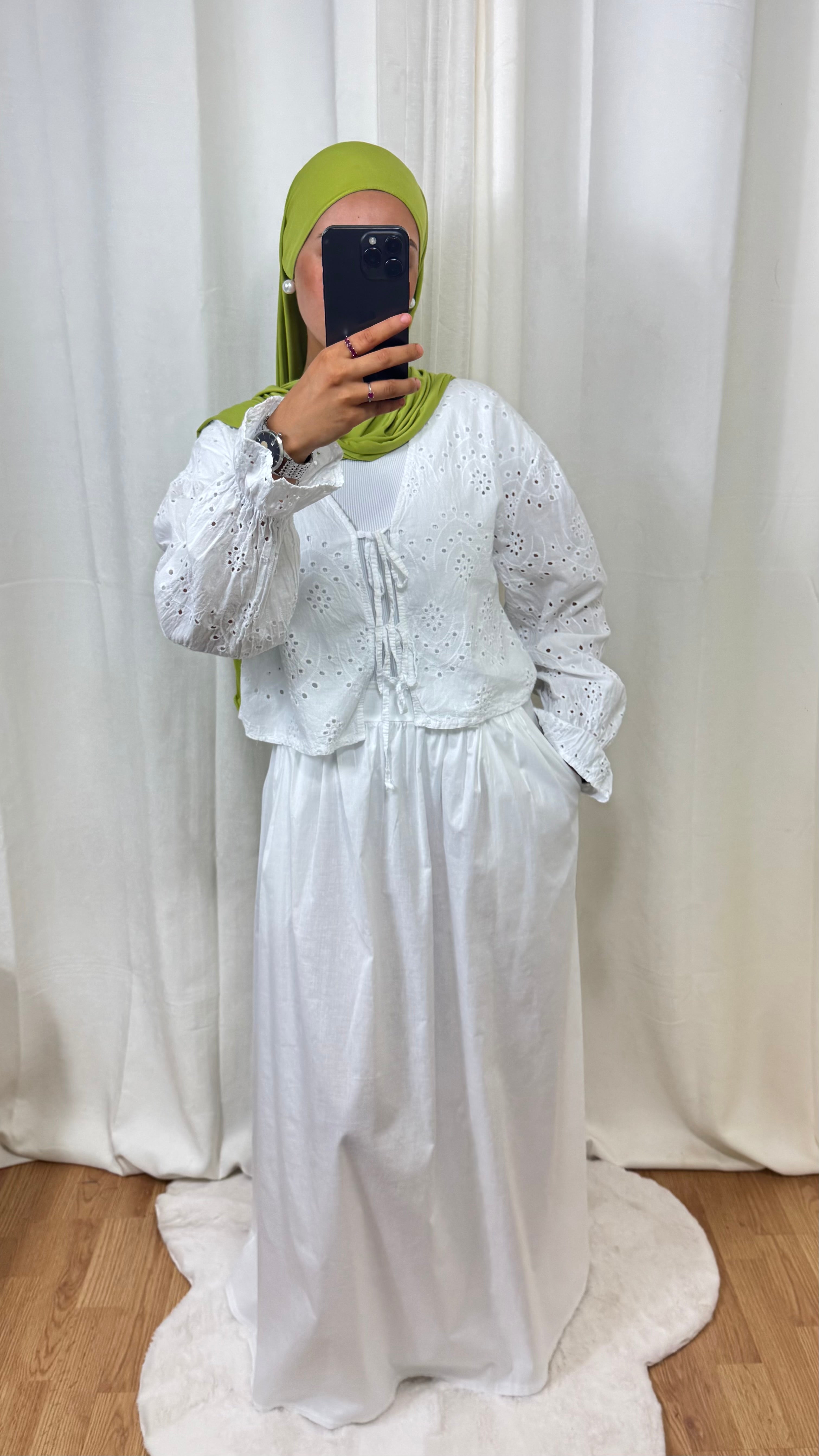 JUPE POPELINE - BLANCHE