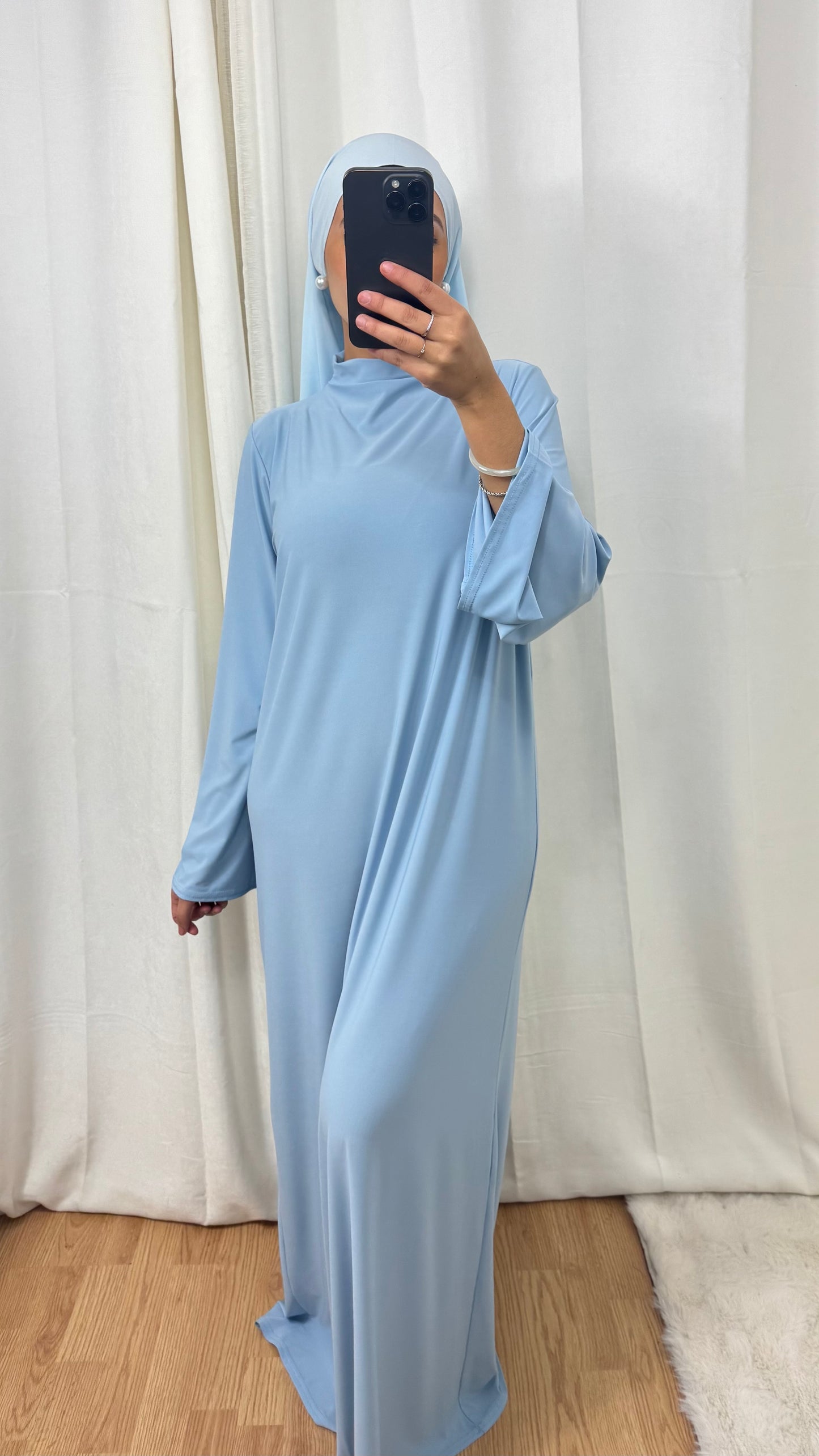 ABAYA JERSEY PREMIUM DE LUXE - BLEU CIEL