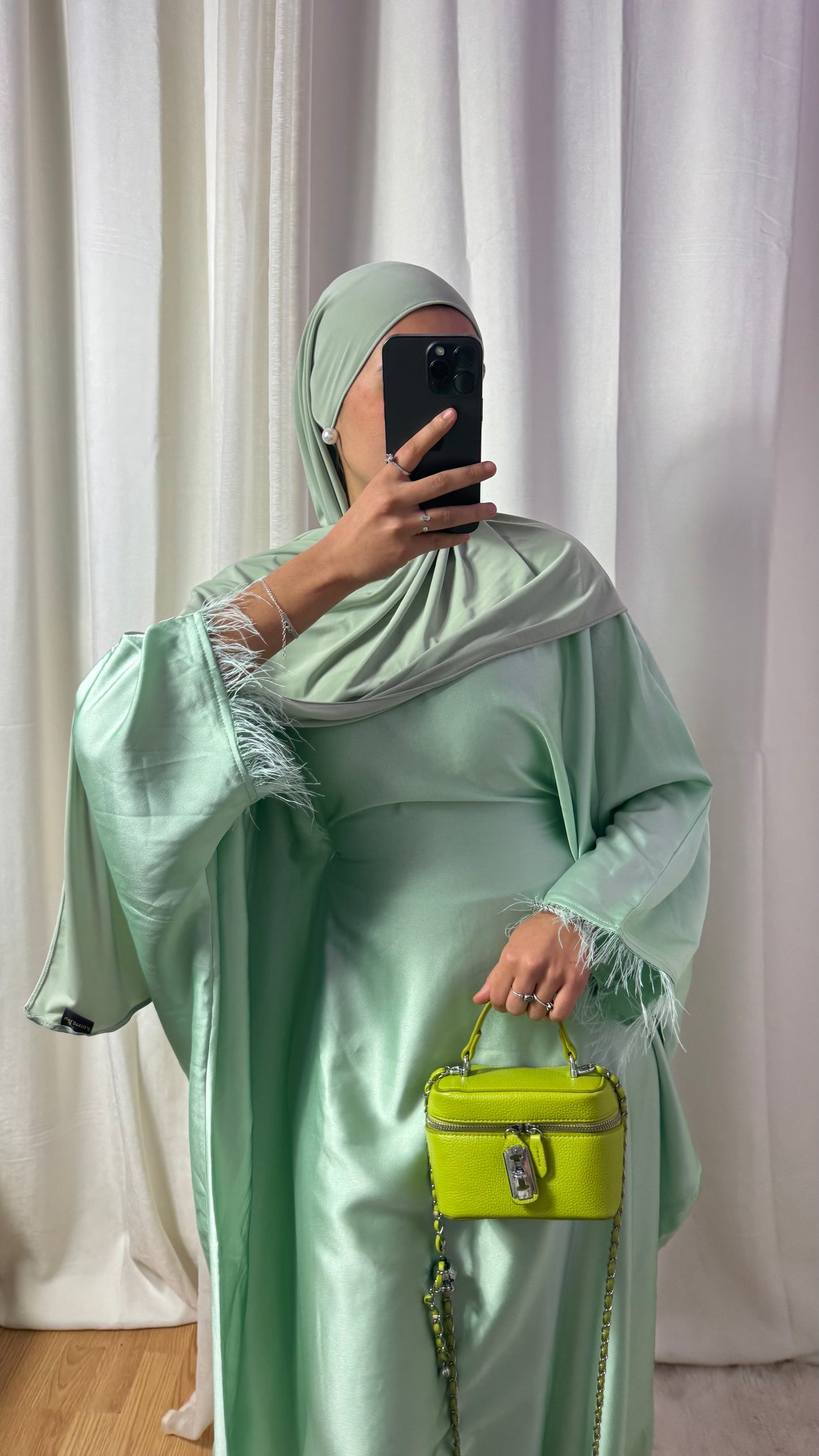 ABAYA PLUME - VERT D’EAU