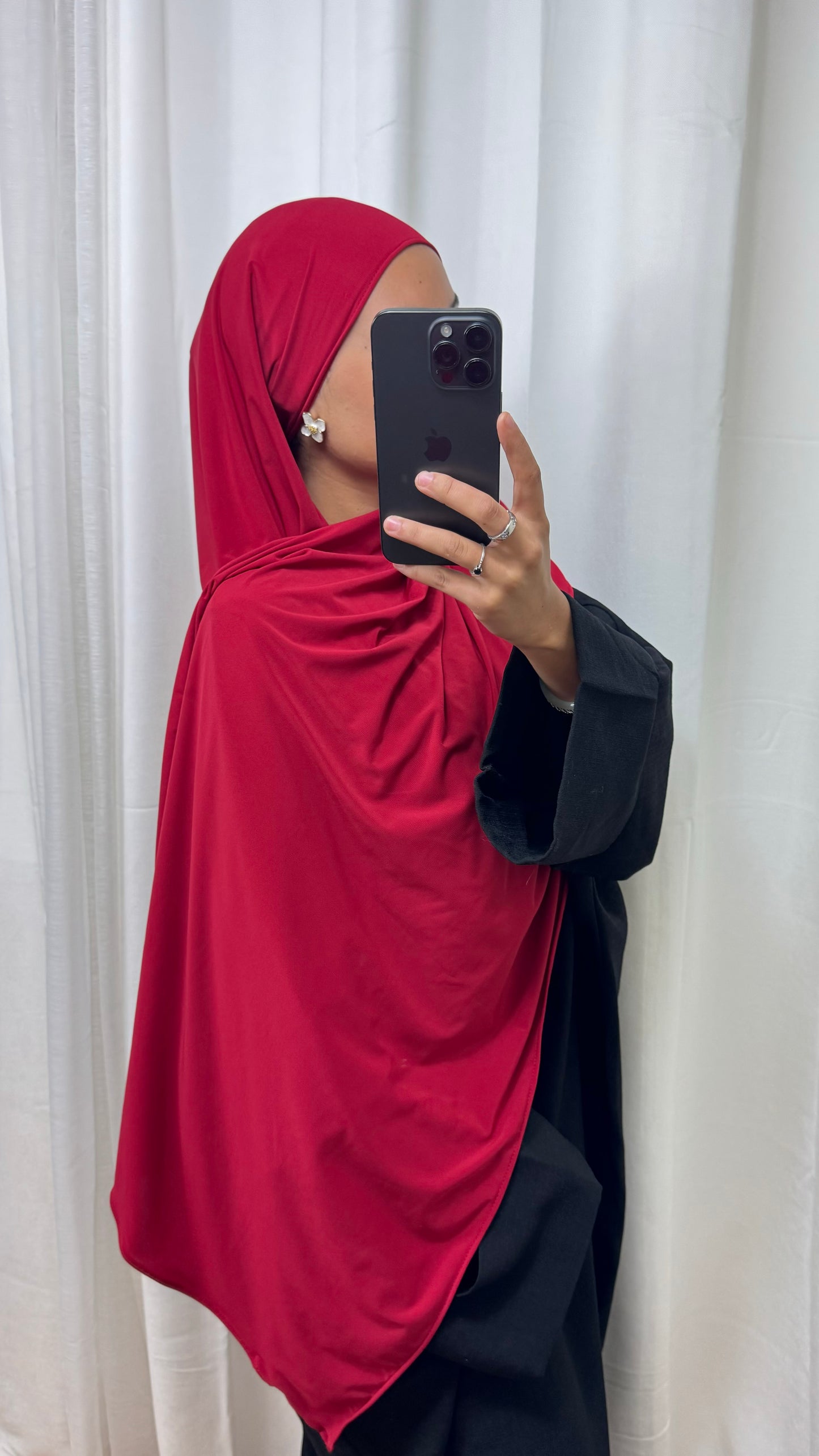 HIJAB JERSEY PREMIUM - ROUGE