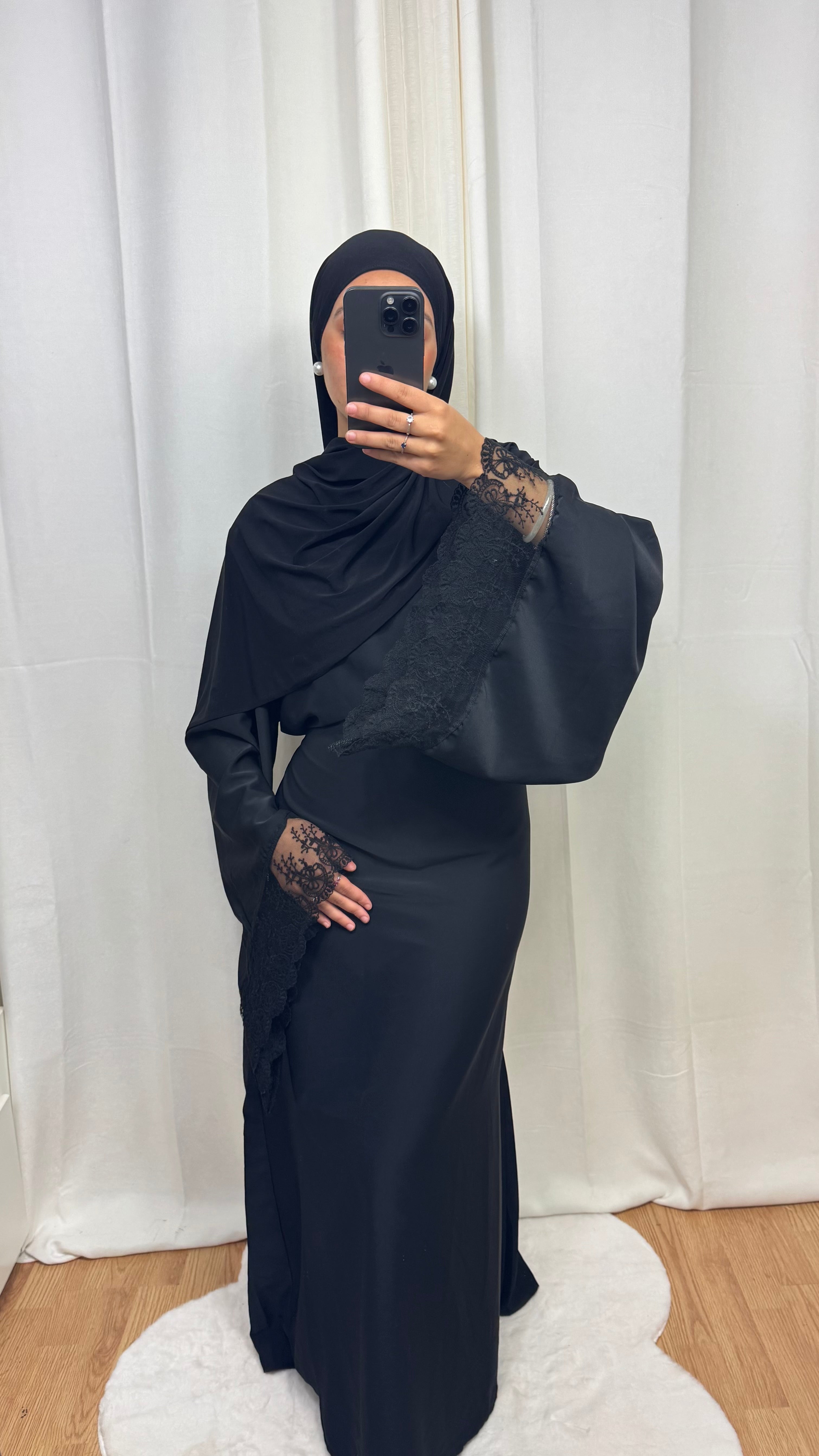 ABAYA DENTELLE - NOIR