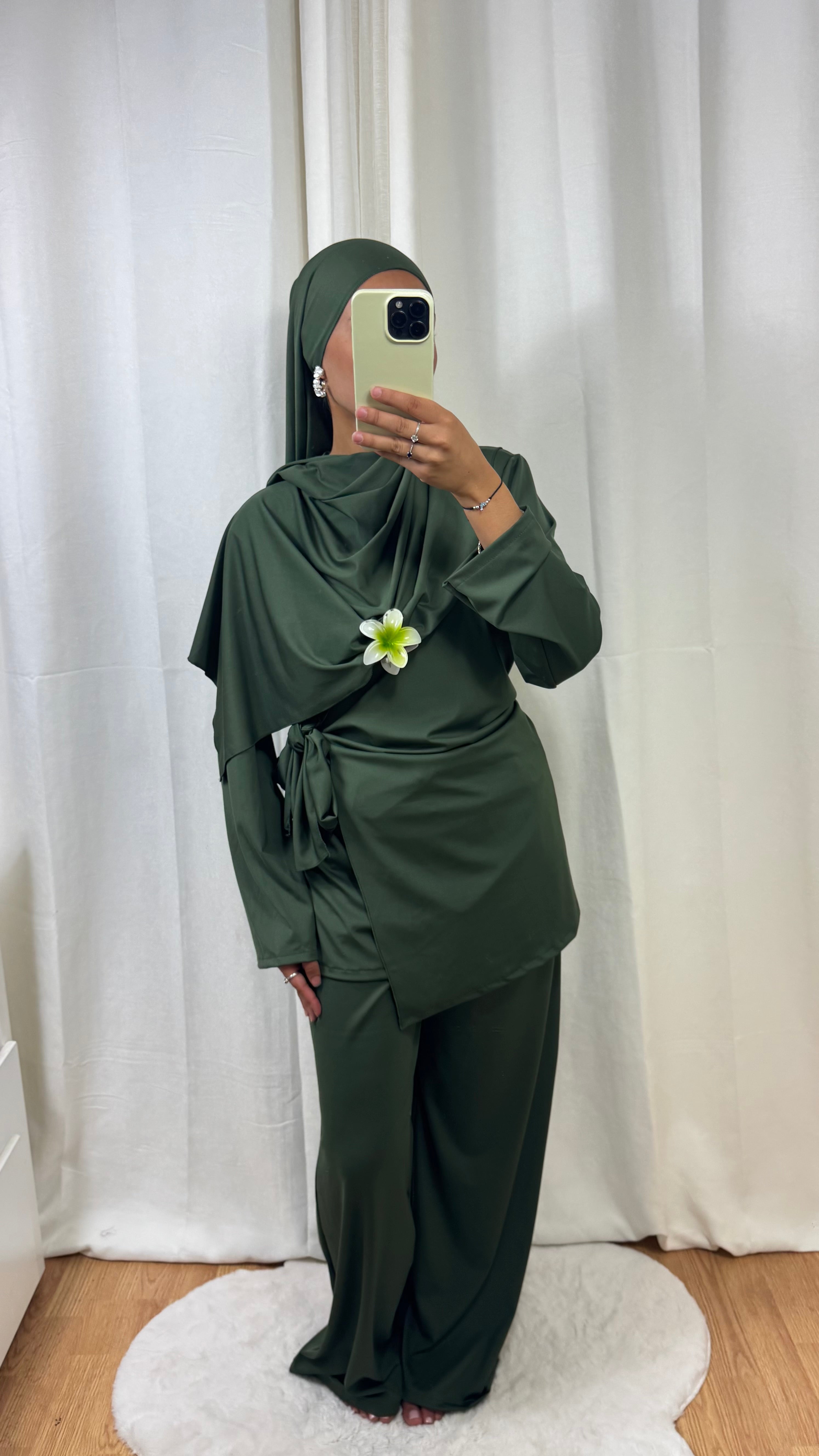 BURKINI À NOUER + HIJAB - KAKI