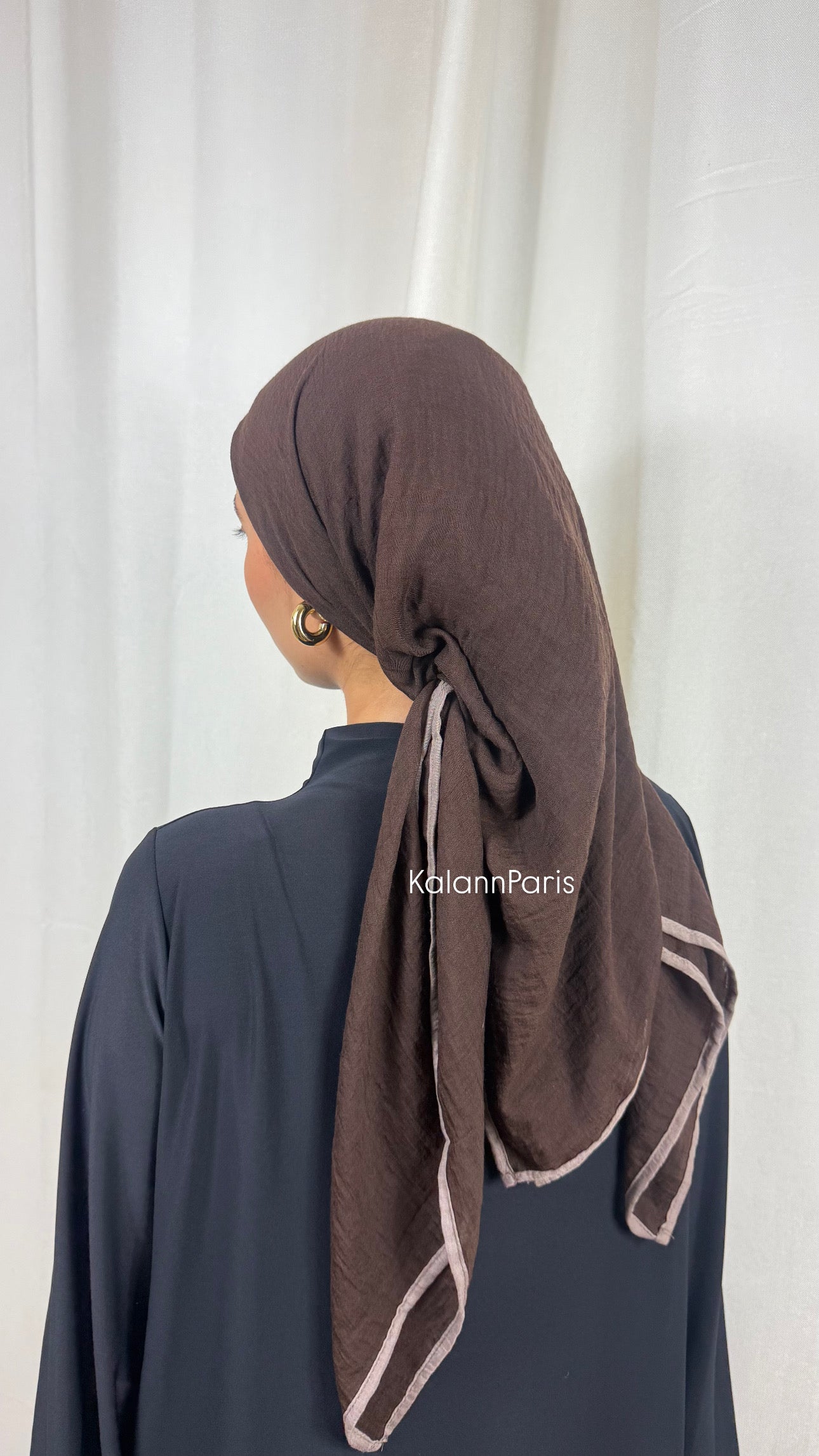 CARRÉ COTON BICOLORE - MARRON TAUPE