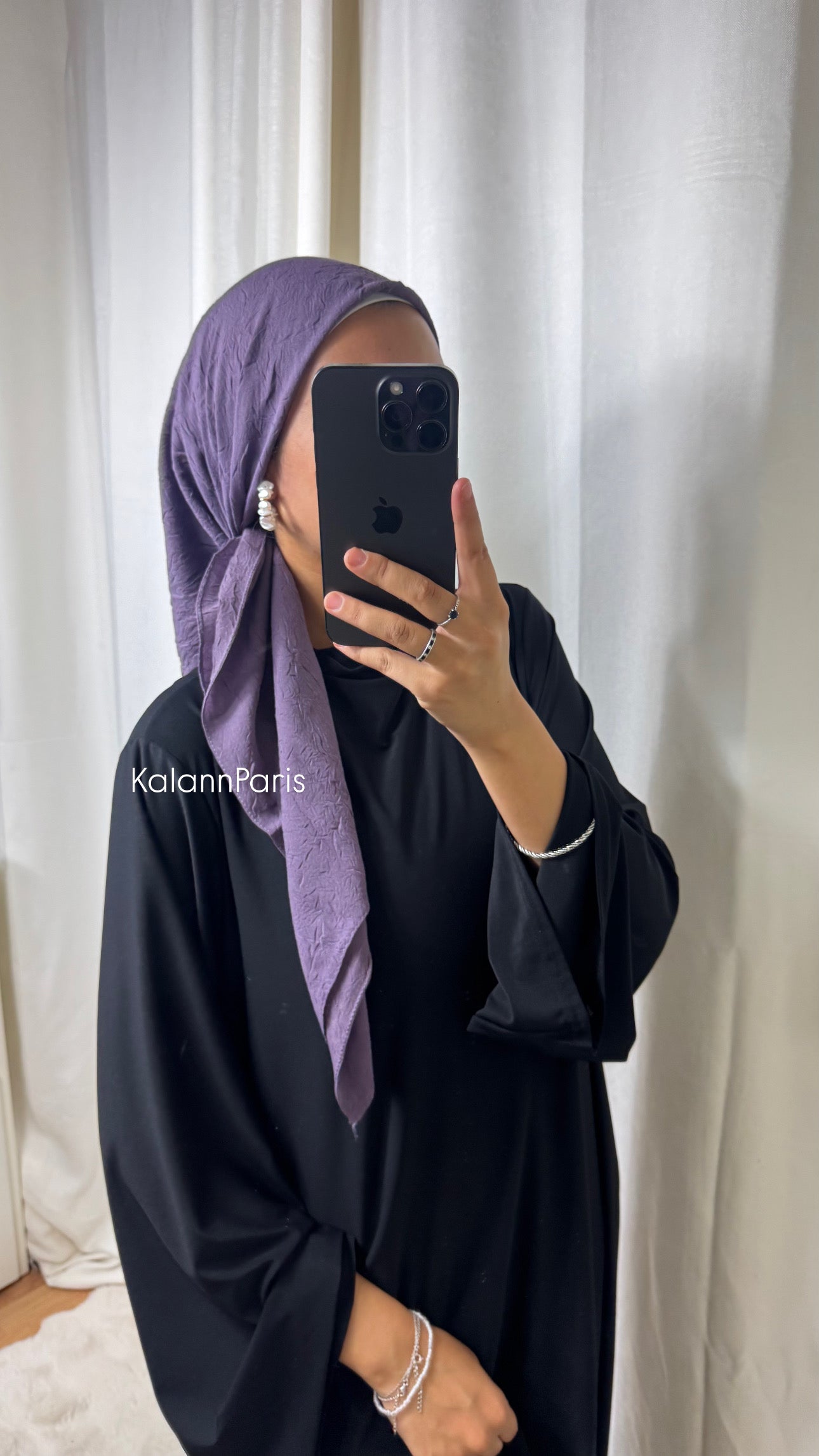 CARRÉ COTON BAMBOO - VIOLET CLAIRE