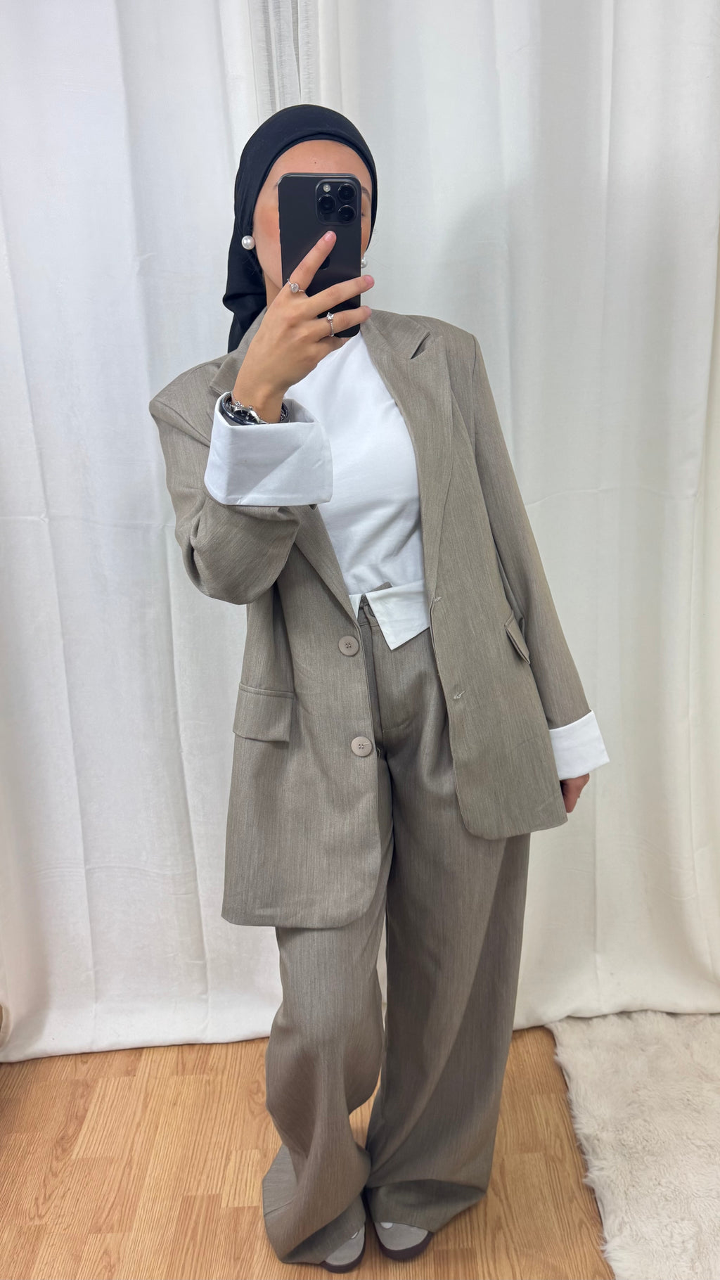 ENSEMBLE BLAZER PANTALON - TAUPE
