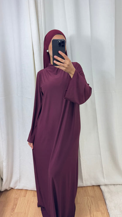 ABAYA JERSEY PREMIUM DE LUXE - BORDEAUX