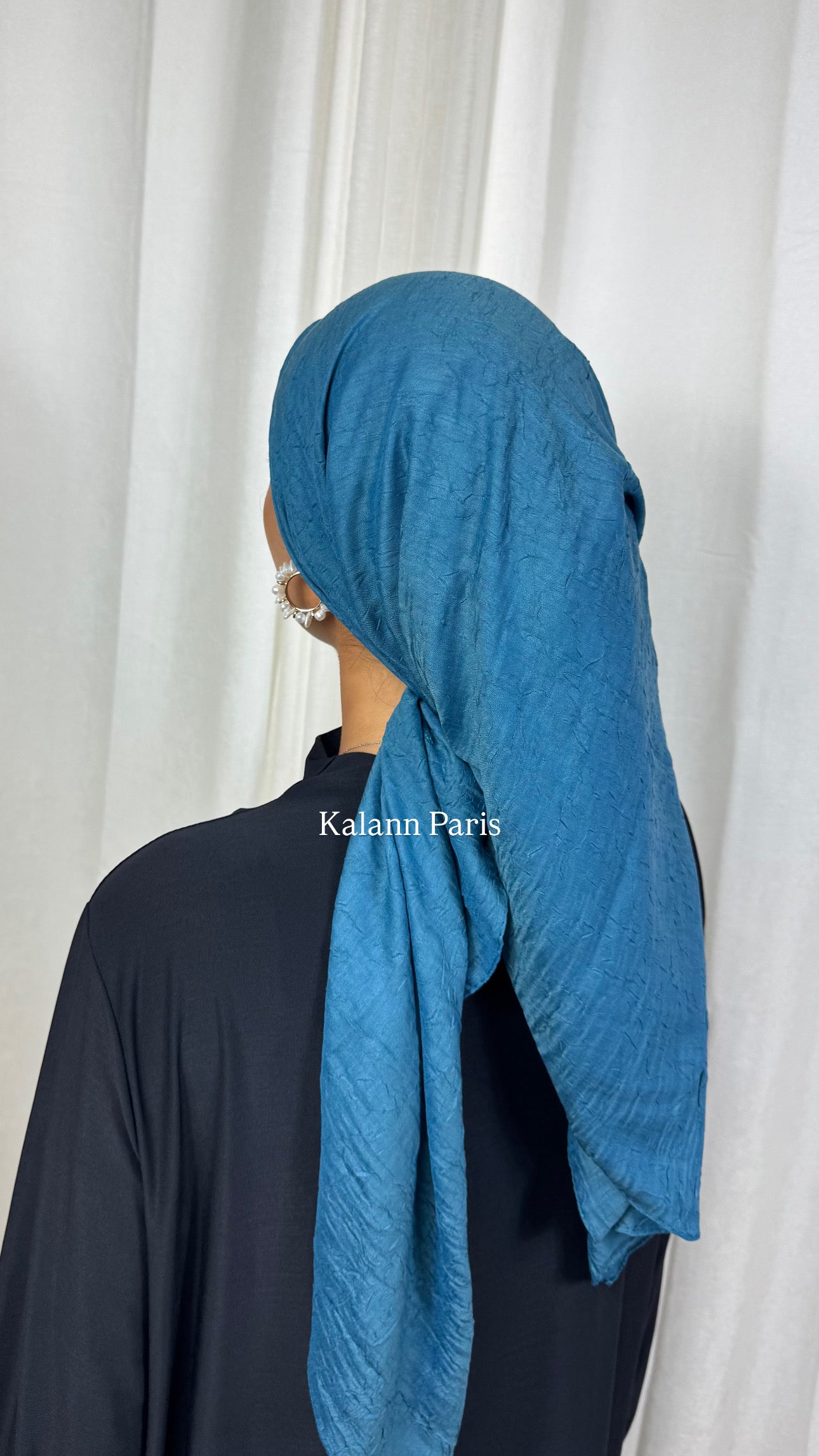 CARRÉ COTON BAMBOO - BLEU OCÉAN