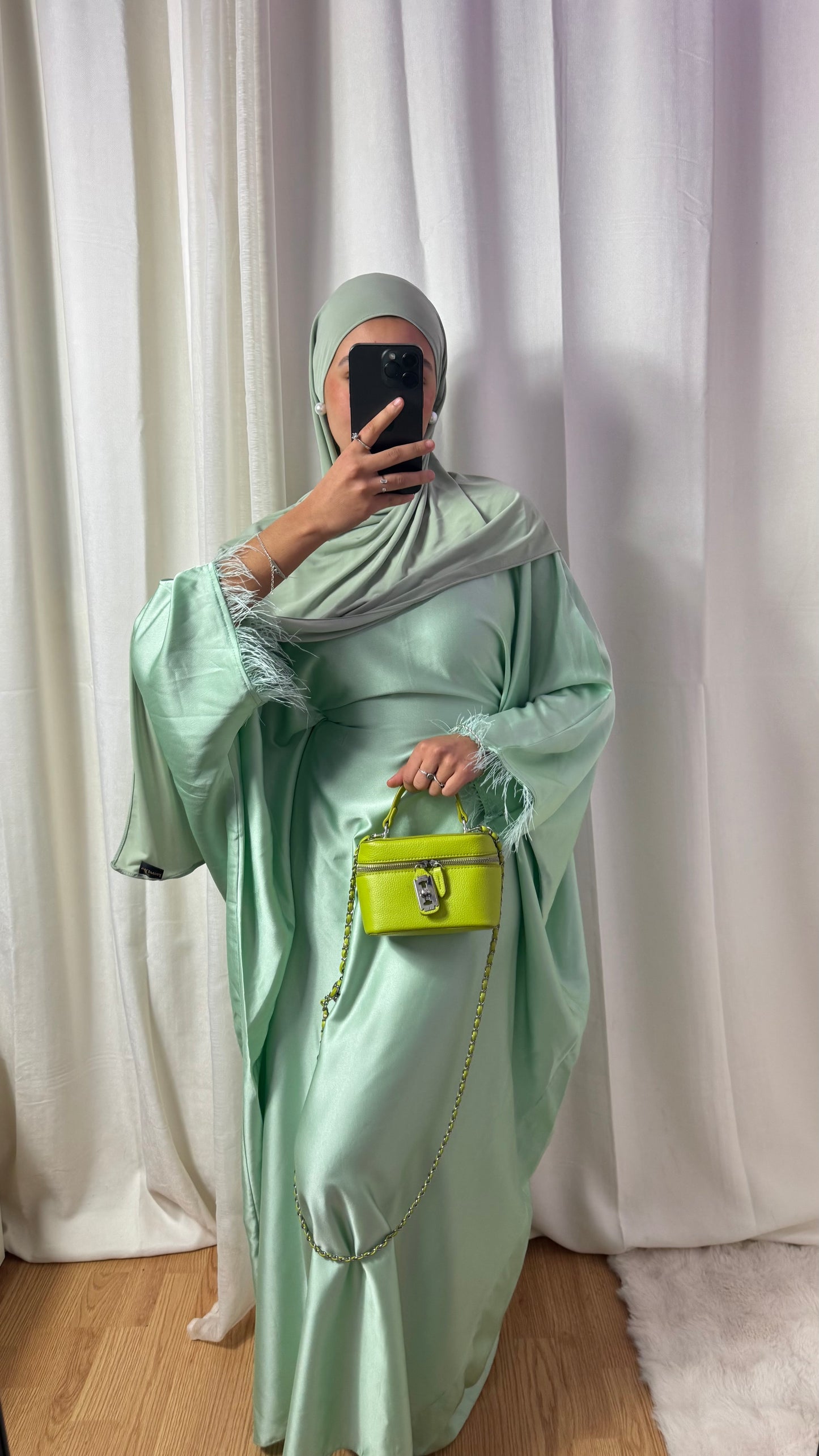 ABAYA PLUME - VERT D’EAU