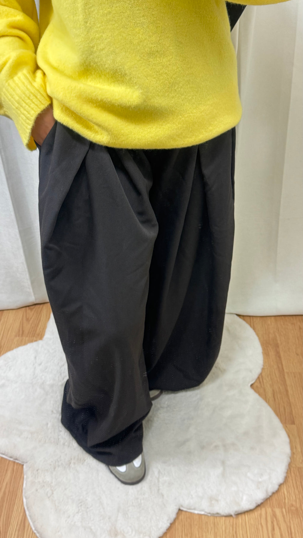 PANTALON LARGE - MARRON