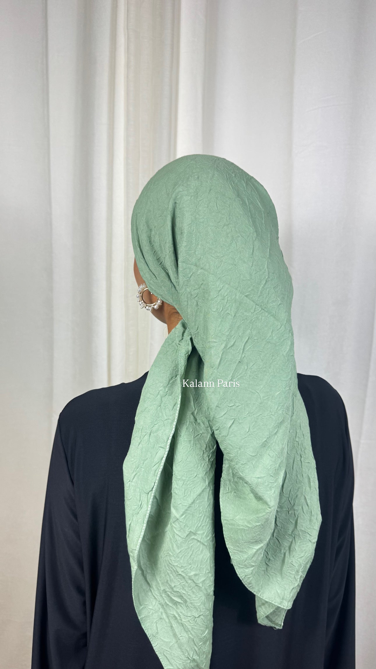 CARRÉ COTON BAMBOO - VERT D’EAU
