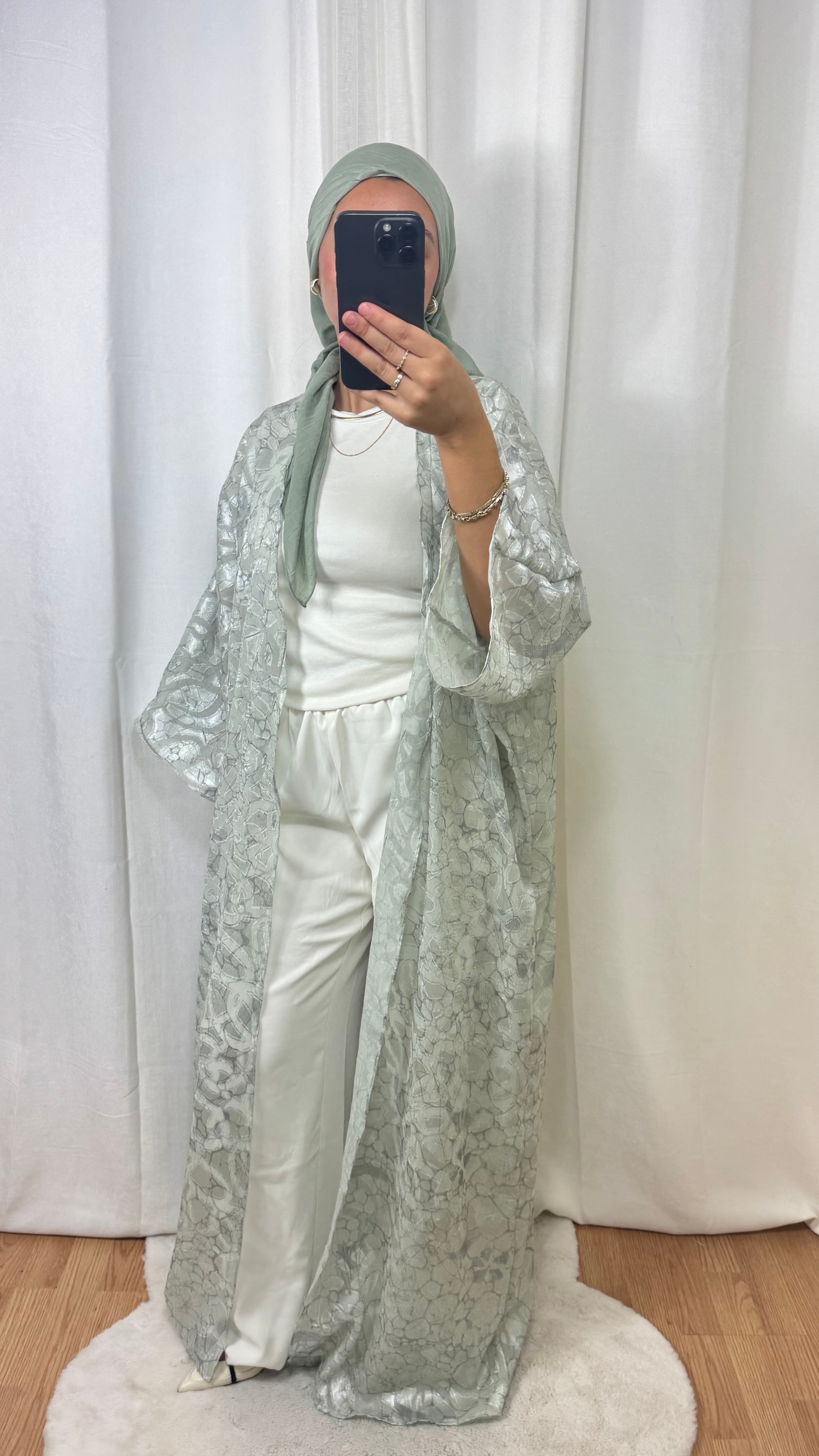 CRÉATION KIMONO DENTELLE - VERT D’EAU