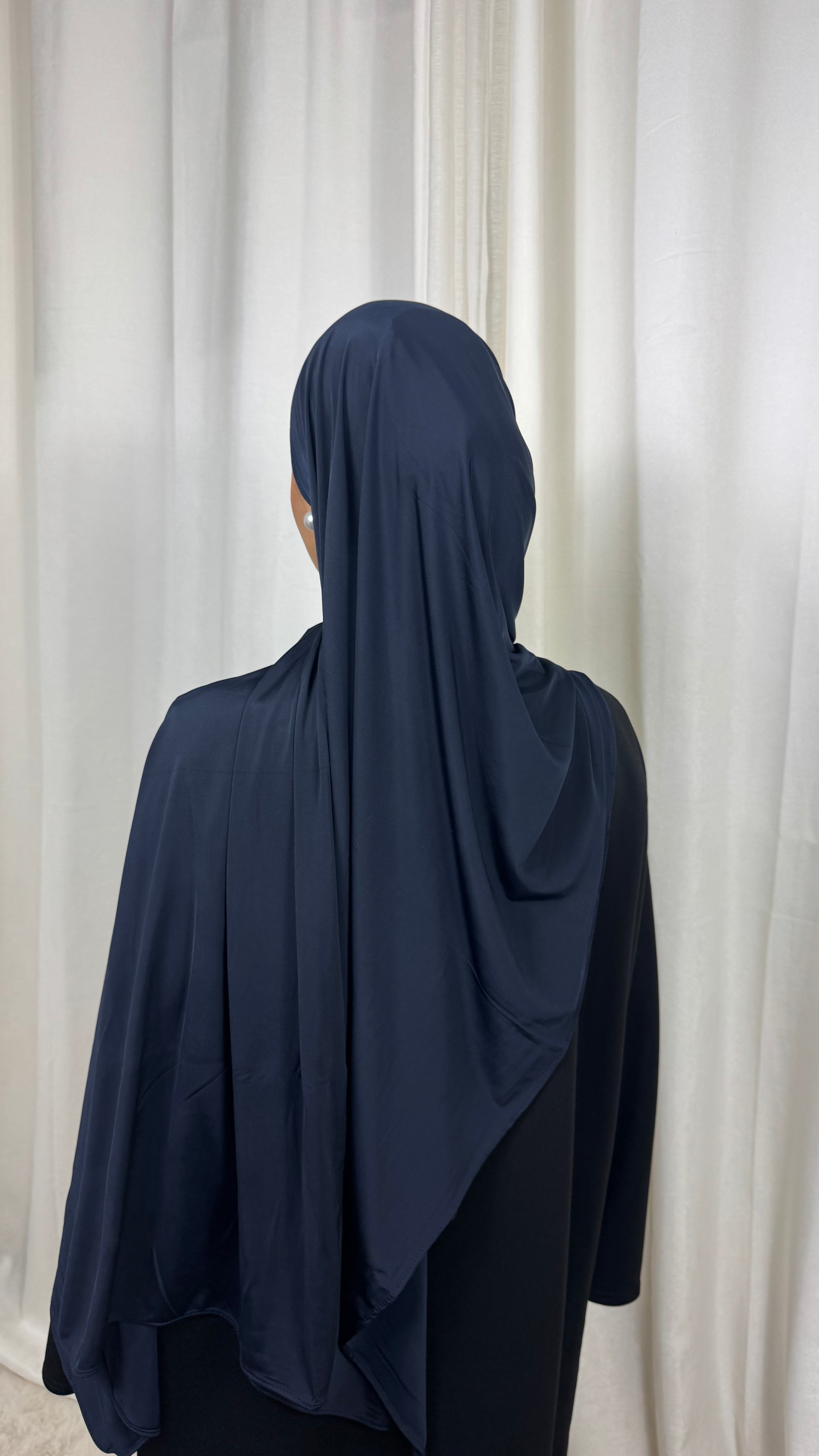 HIJAB LIQUIDE JERSEY PREMIUM  - BLEU MARINE