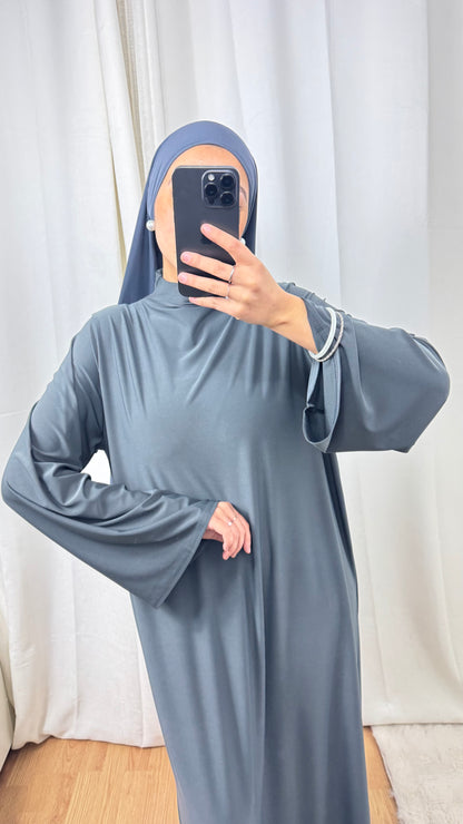 ABAYA JERSEY PREMIUM DE LUXE - GRIS ANTHRACITE