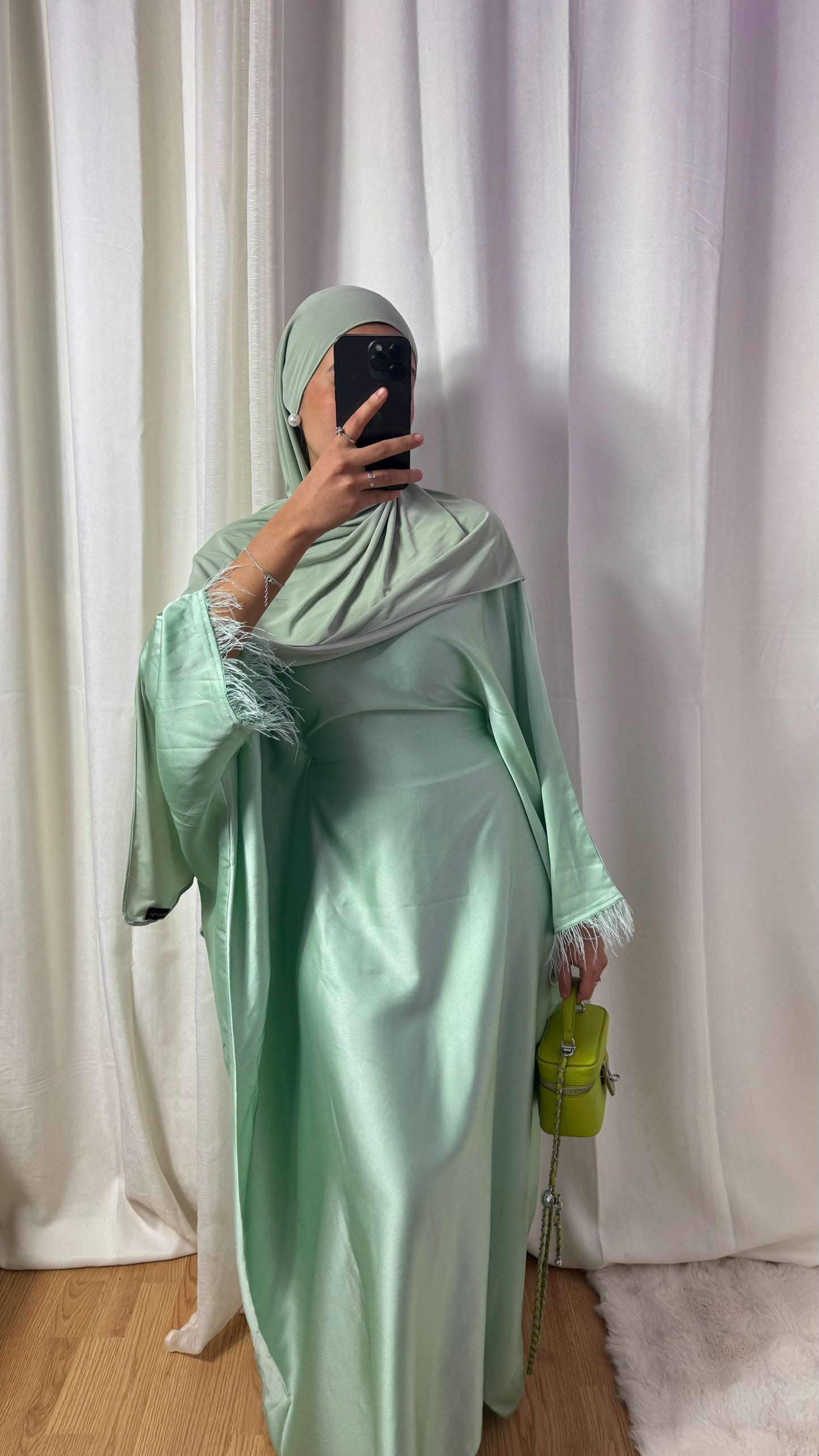 ABAYA PLUME - VERT D’EAU