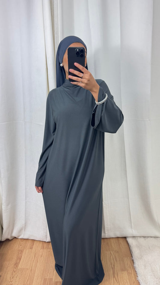 ABAYA JERSEY PREMIUM DE LUXE - GRIS ANTHRACITE