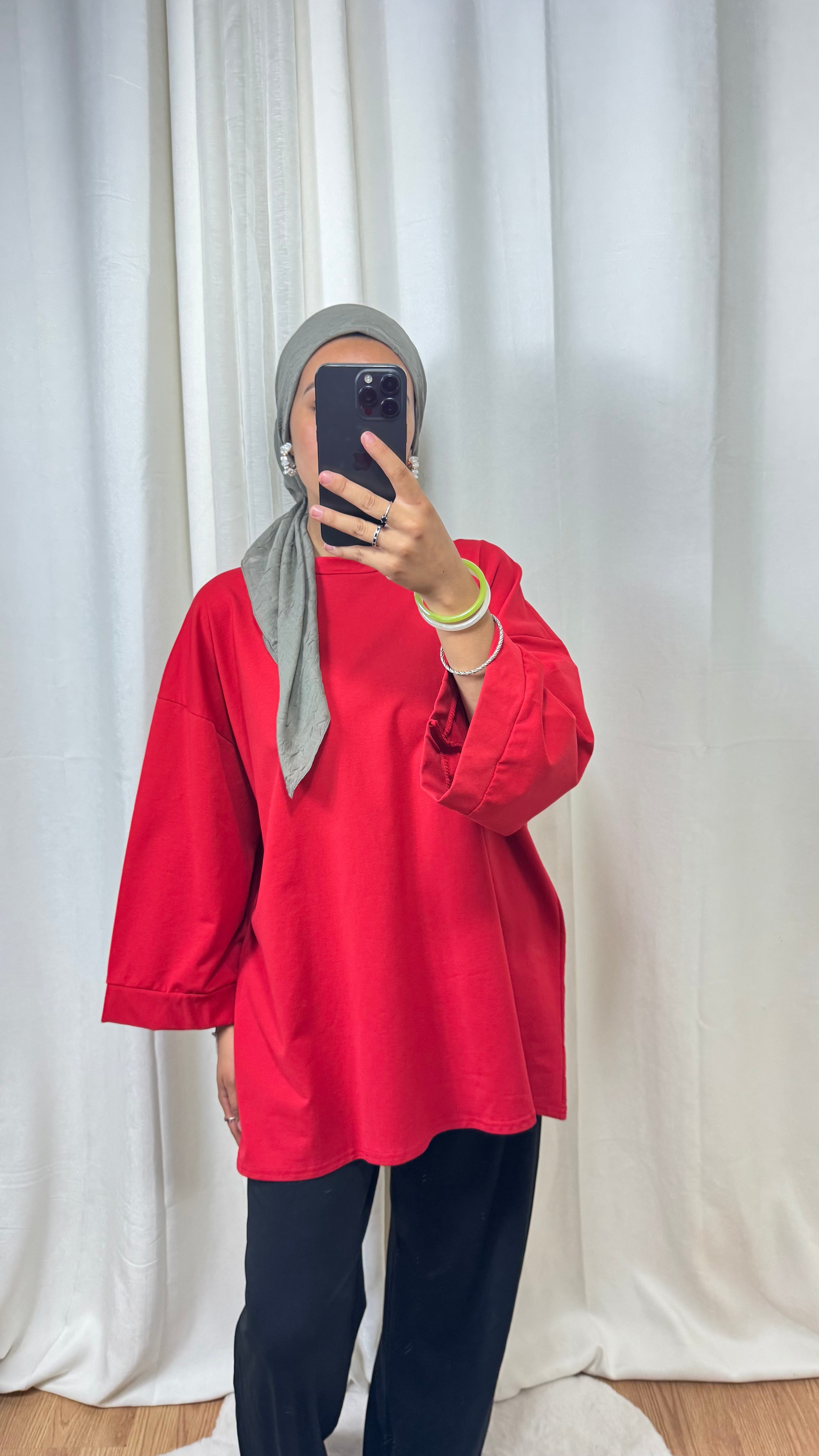 T-SHIRT MANCHE LONGUE - ROUGE
