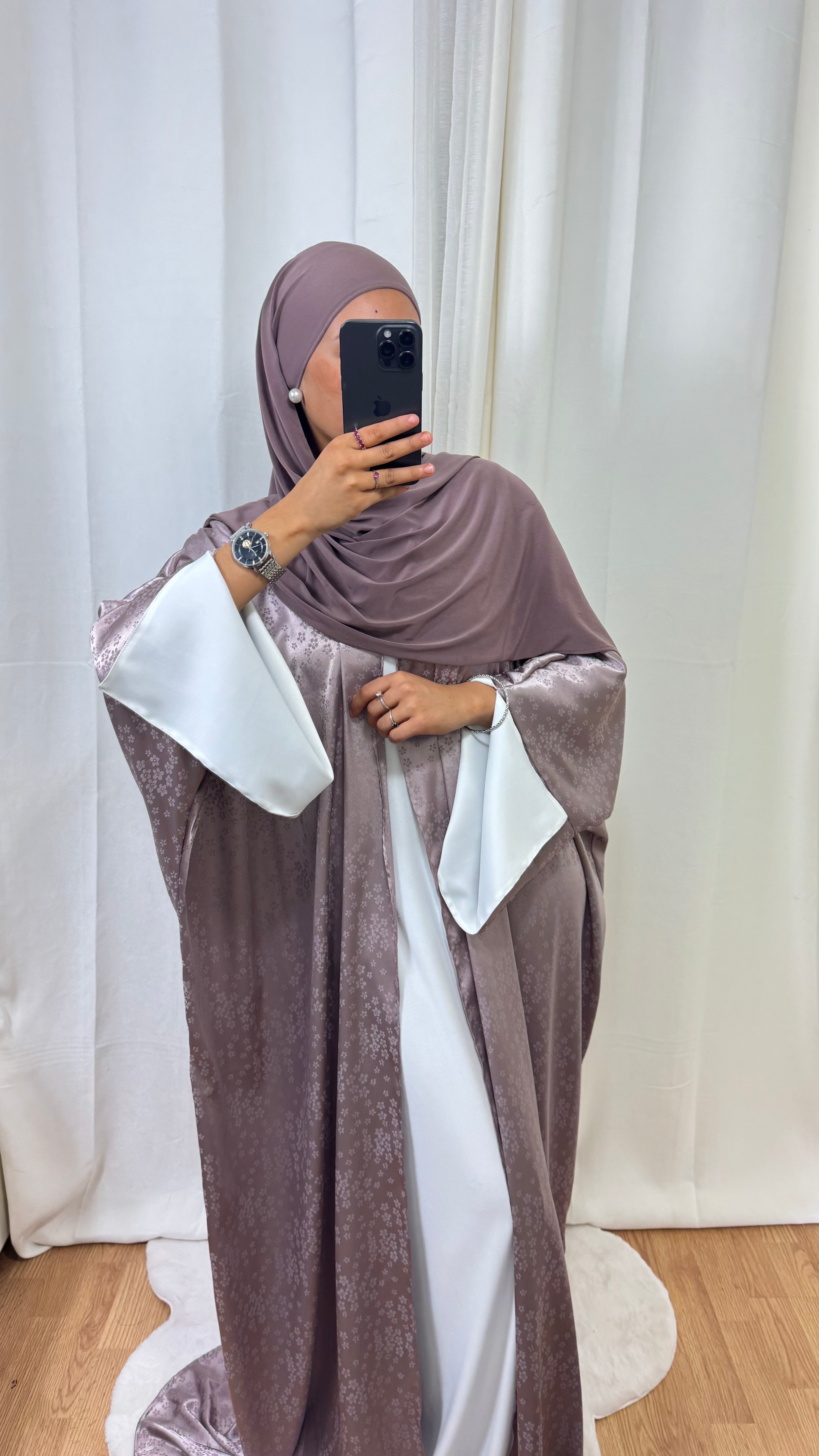 KIMONO CRÉATION FLEUR - TAUPE ROSÉ