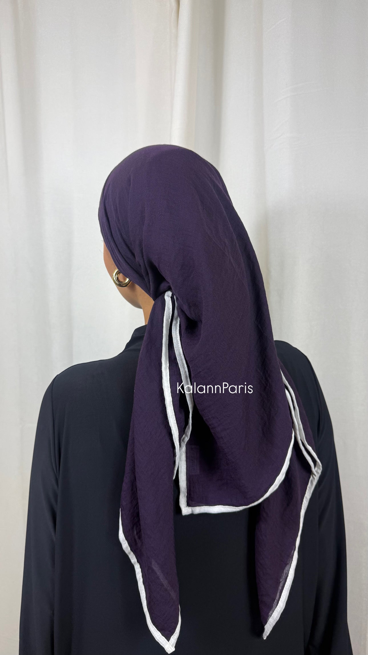 CARRÉ COTON BICOLORE - VIOLET BLANC
